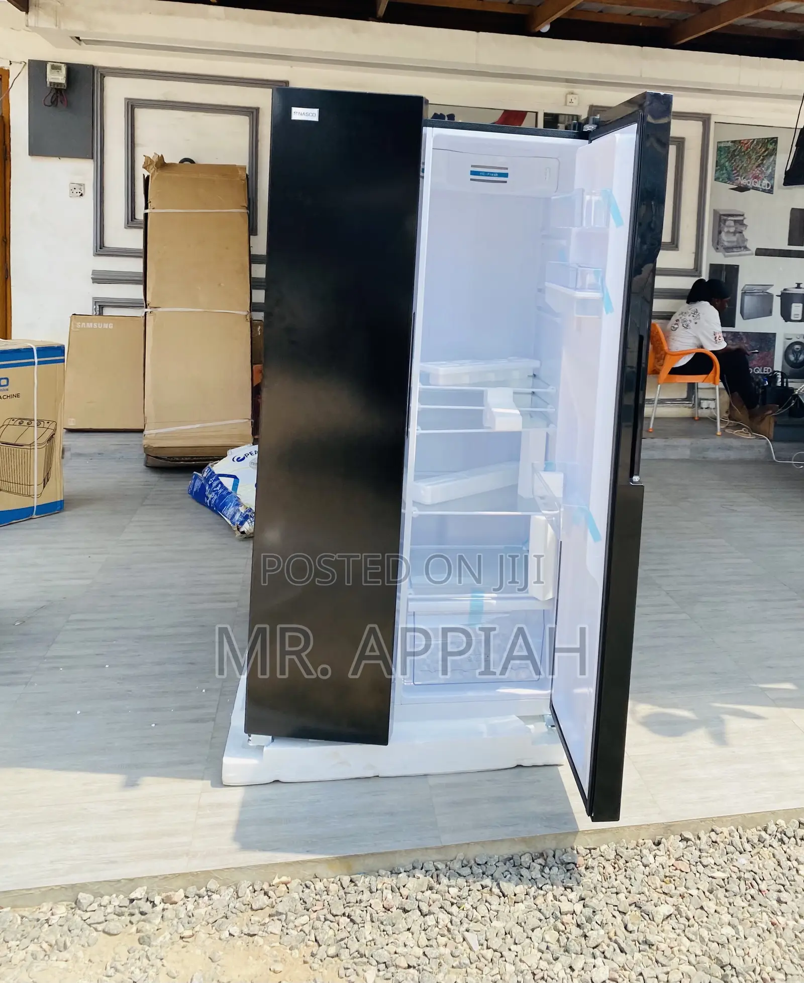 Fast Cooling Nasco(Black)Nassb2-64s Side by Side Fridge.