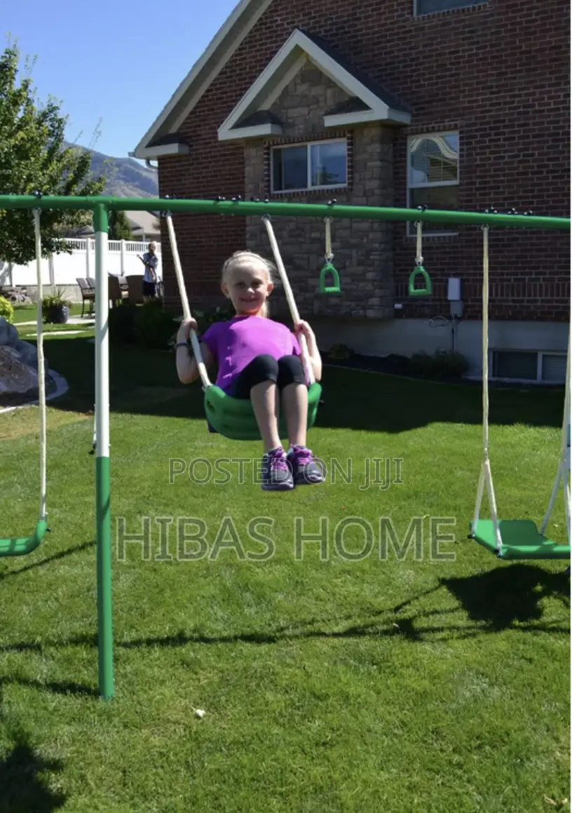 9 Station Commercial Swing Set With Slide Free Installation