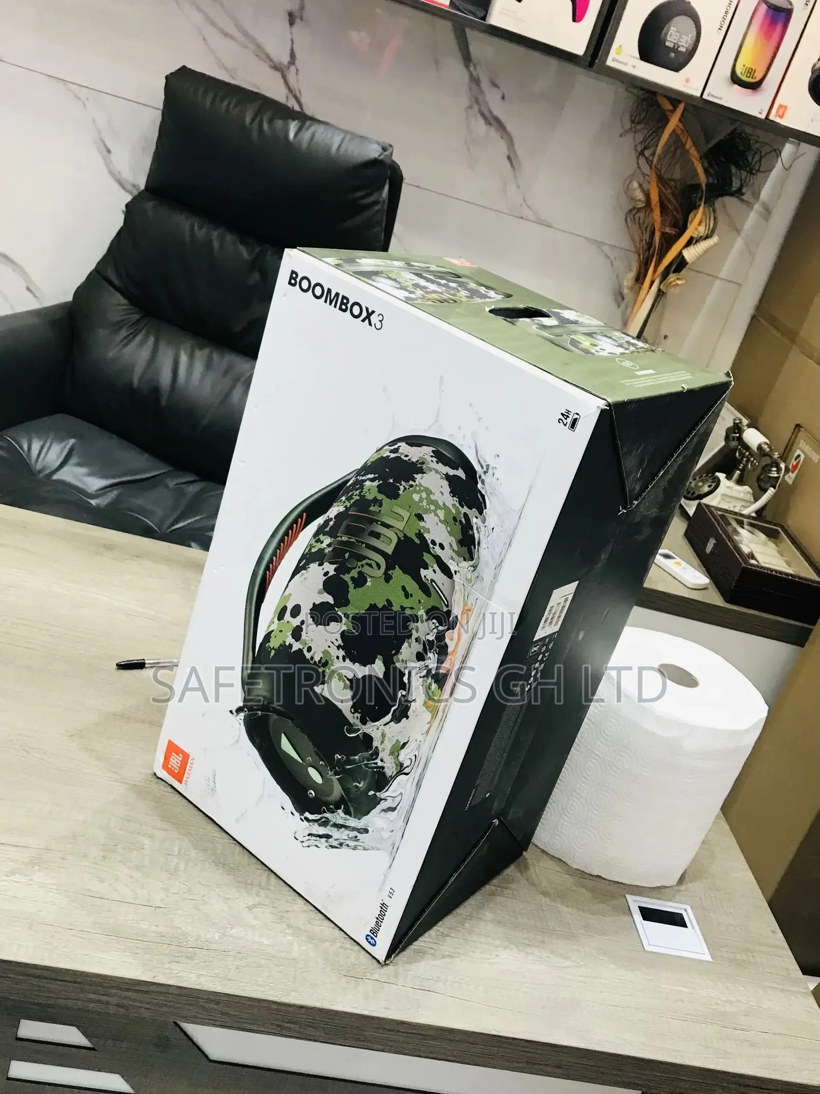 Bluetooth Army Green JBL Electric Boombox3 Speaker