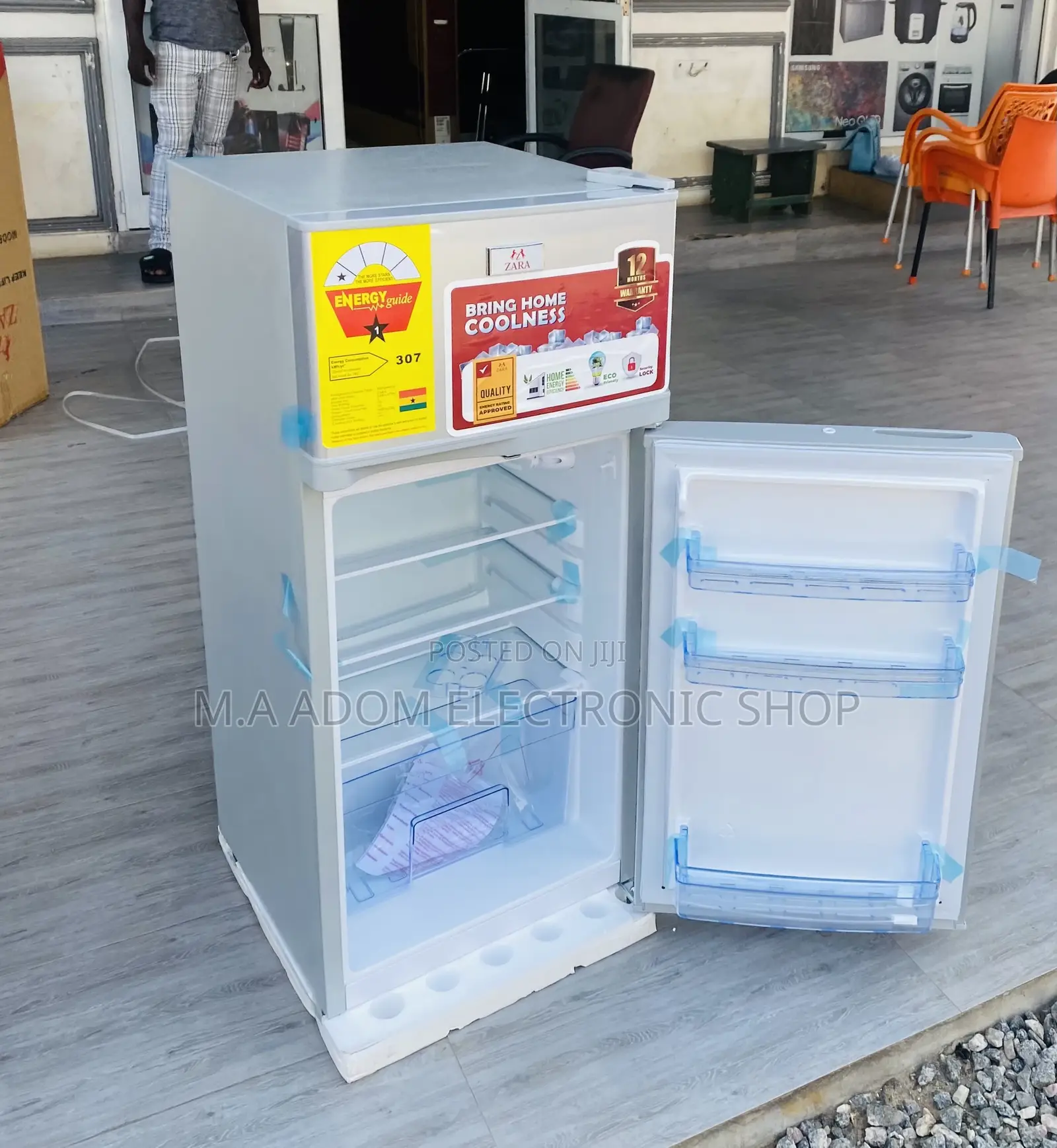 Fast Chilling Zara 12TM Double Door Electric Fridge,Gray.