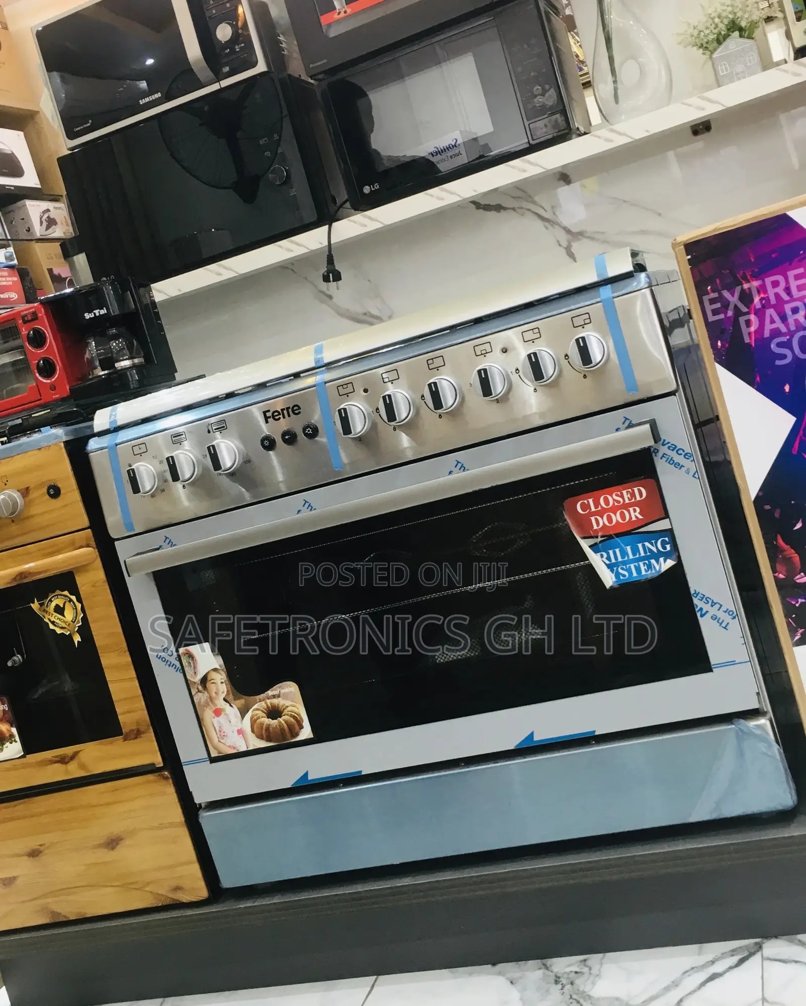Gray 4 Gas Cooker Oven With Grill Ferre 60x90 2 Electric