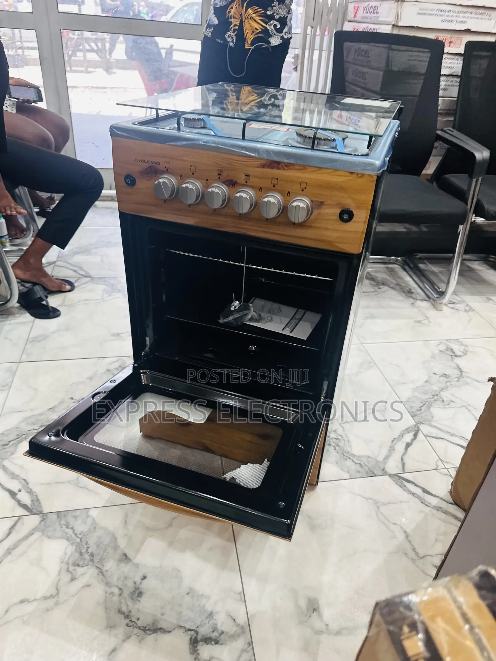 Freestanding Gas Cookery Wooden Stove Oven 4burner
