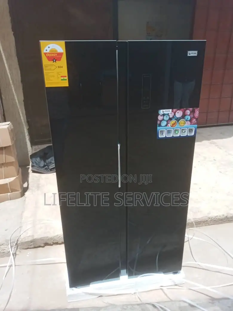 Black Mirror Fridge Pear Side by Side 436litres