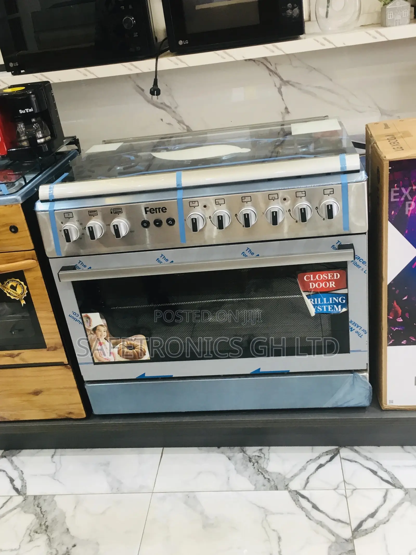 4 Gas Cooker Oven With Grill Ferre 2 Electric Gray 60x90