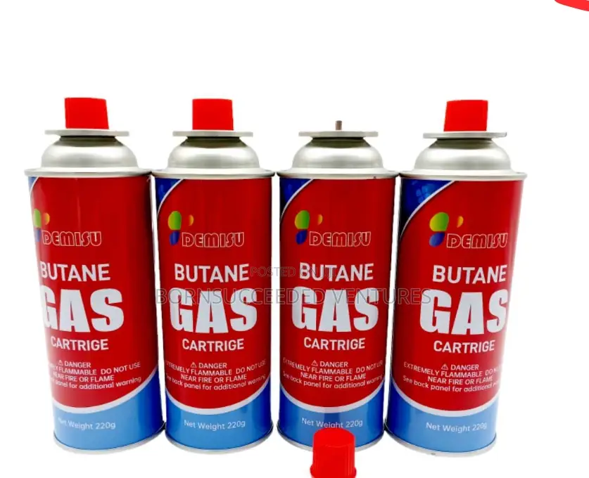 4 Butane Gas Cartridge - Refill Valve - 200g