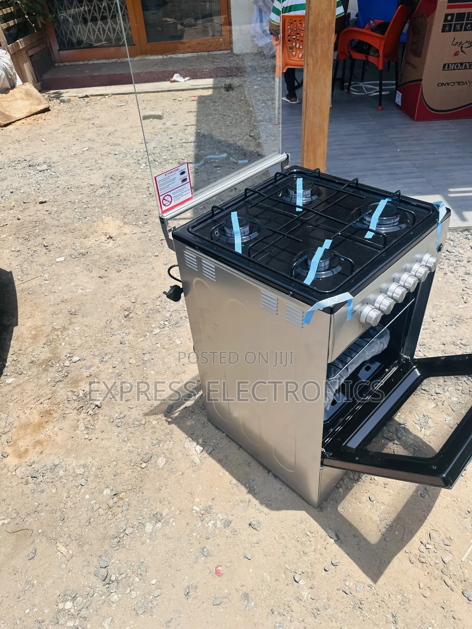 Sliver Shine Gas Stove Cooker Oven Grill 4burner 50/50
