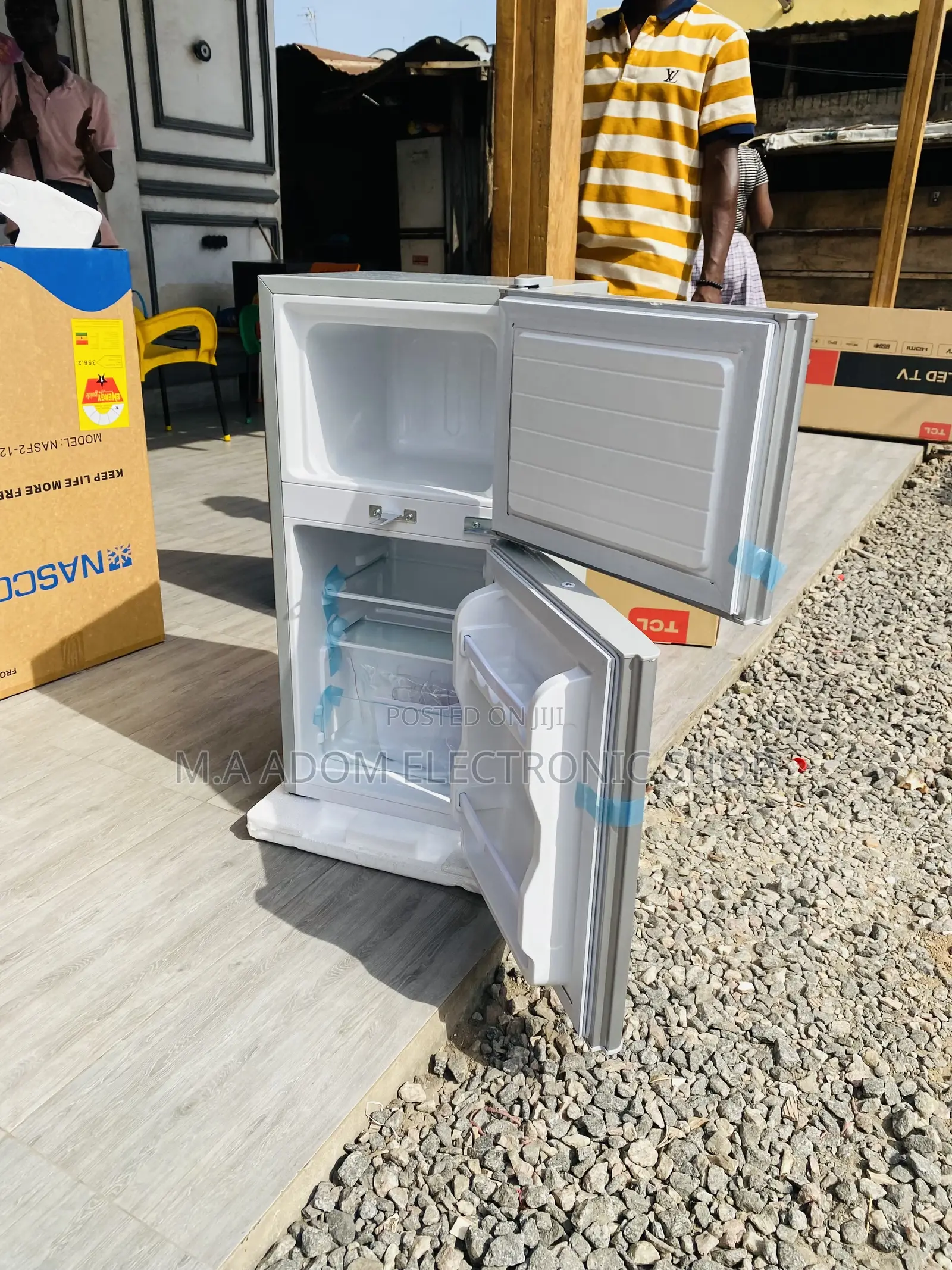 Durable Nasco 2 Door Table Top Fridge(Nasf2-120)Gray.