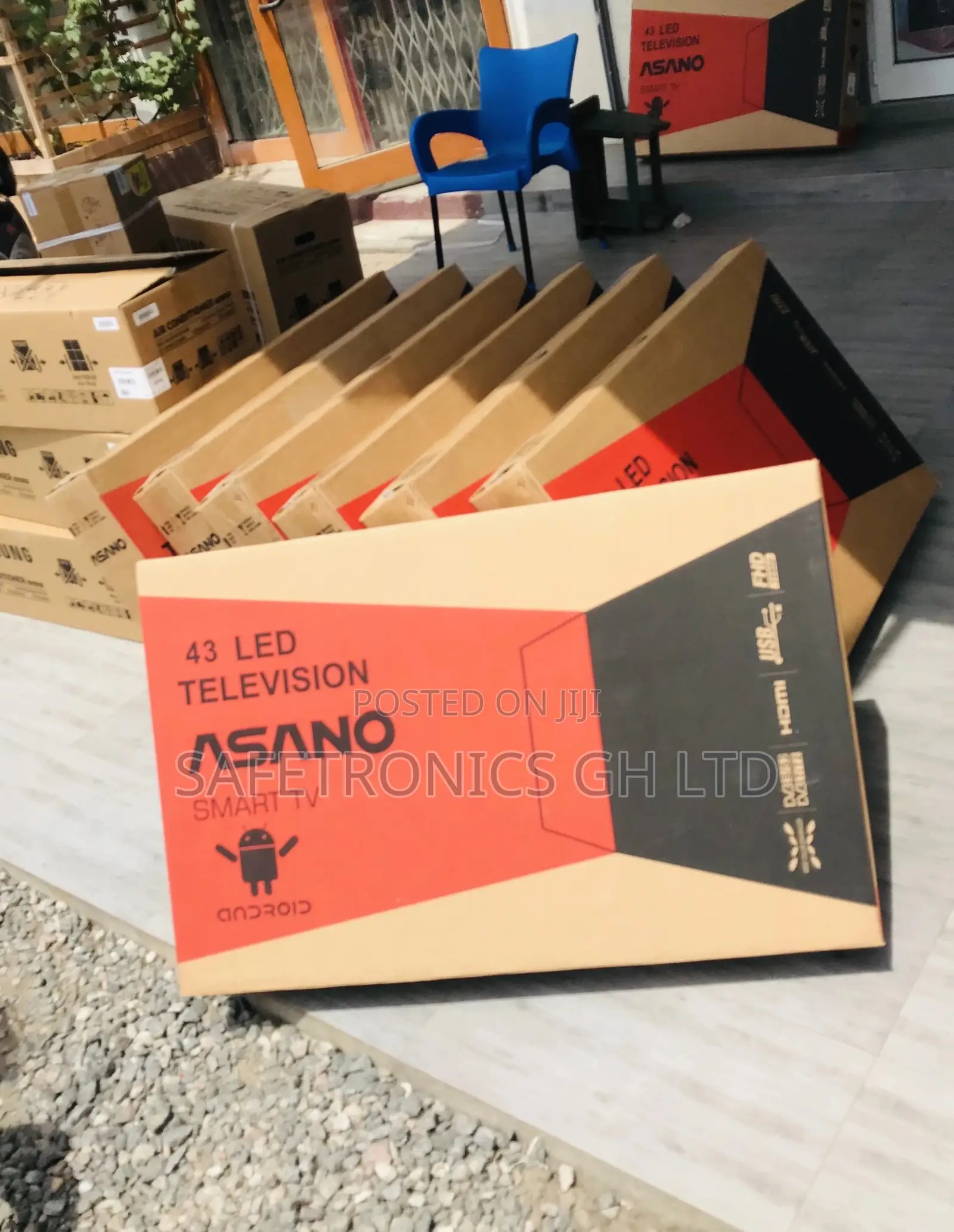 Glossy Led Black Electric Asano Smart UHD 43 Inches Tv