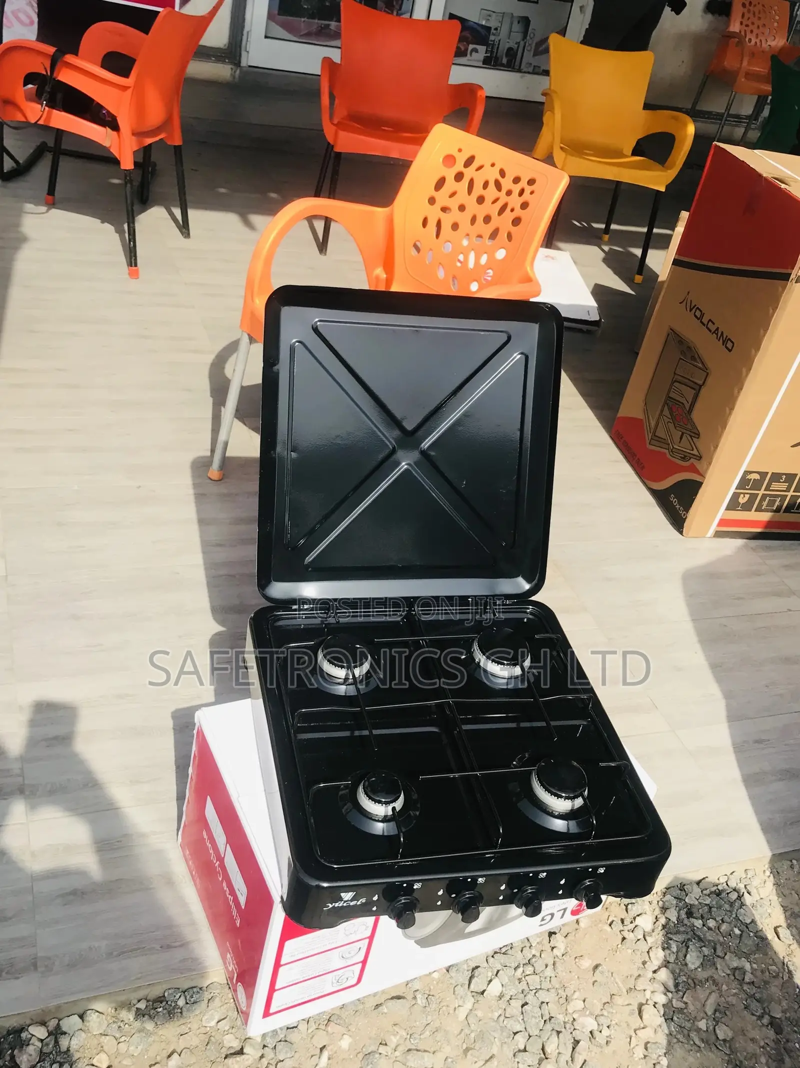 Original 4 Gas Cooker Black Tabletop Yucel
