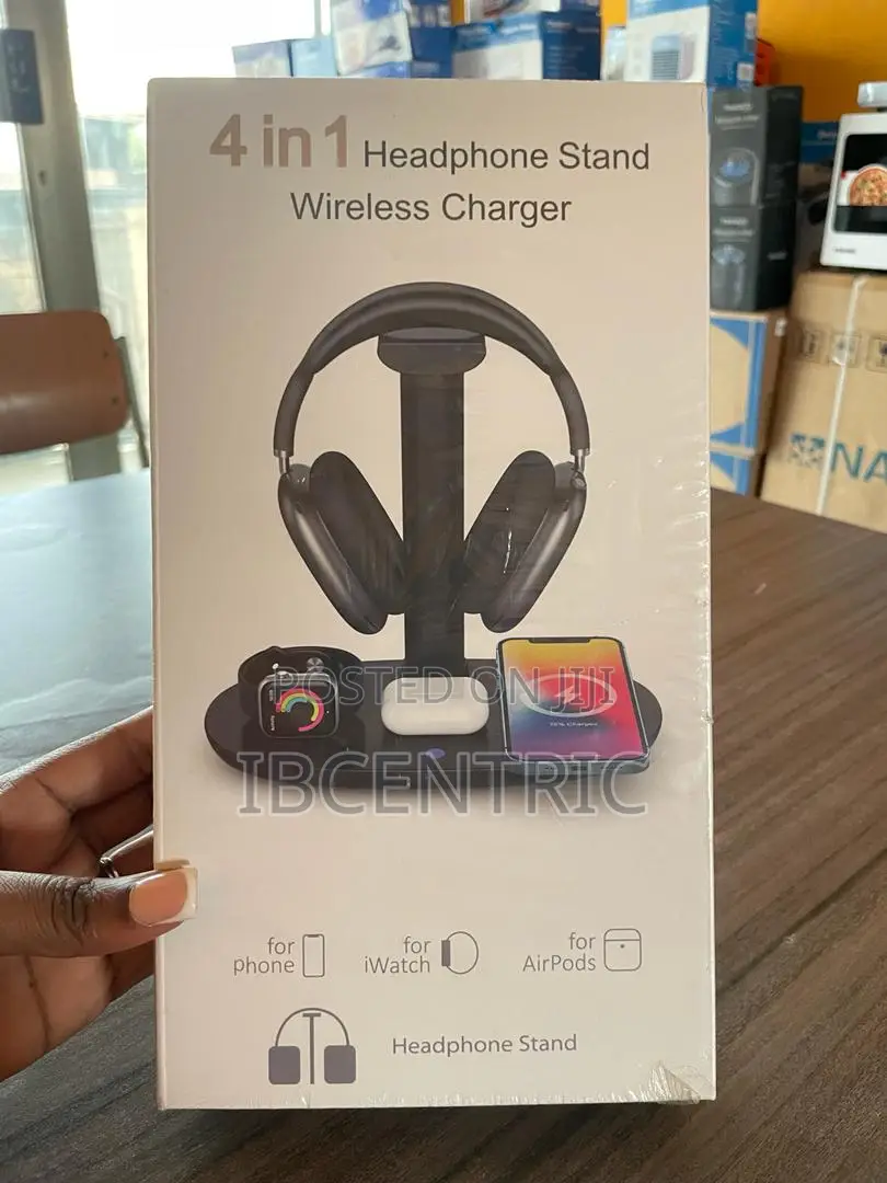 4 in 1 Headphone Holder With 15W Wireless Charger