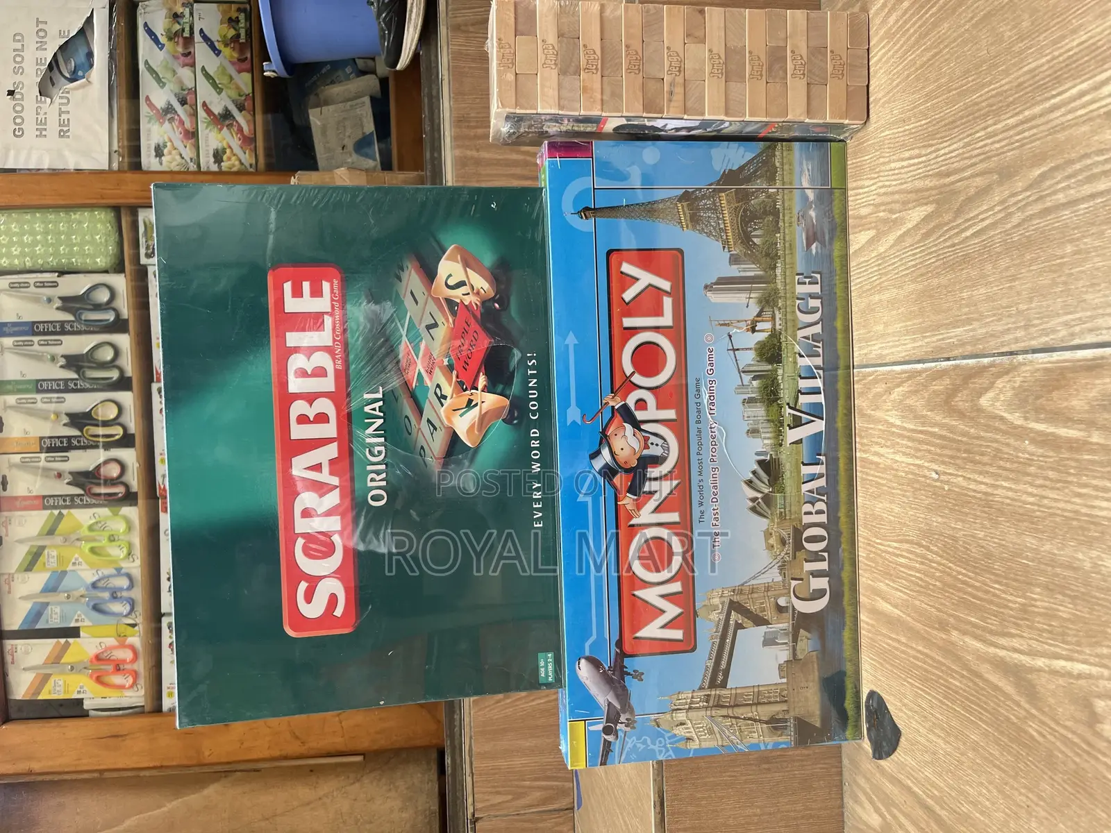 Monopoly, Scrabble and Jenga Game
