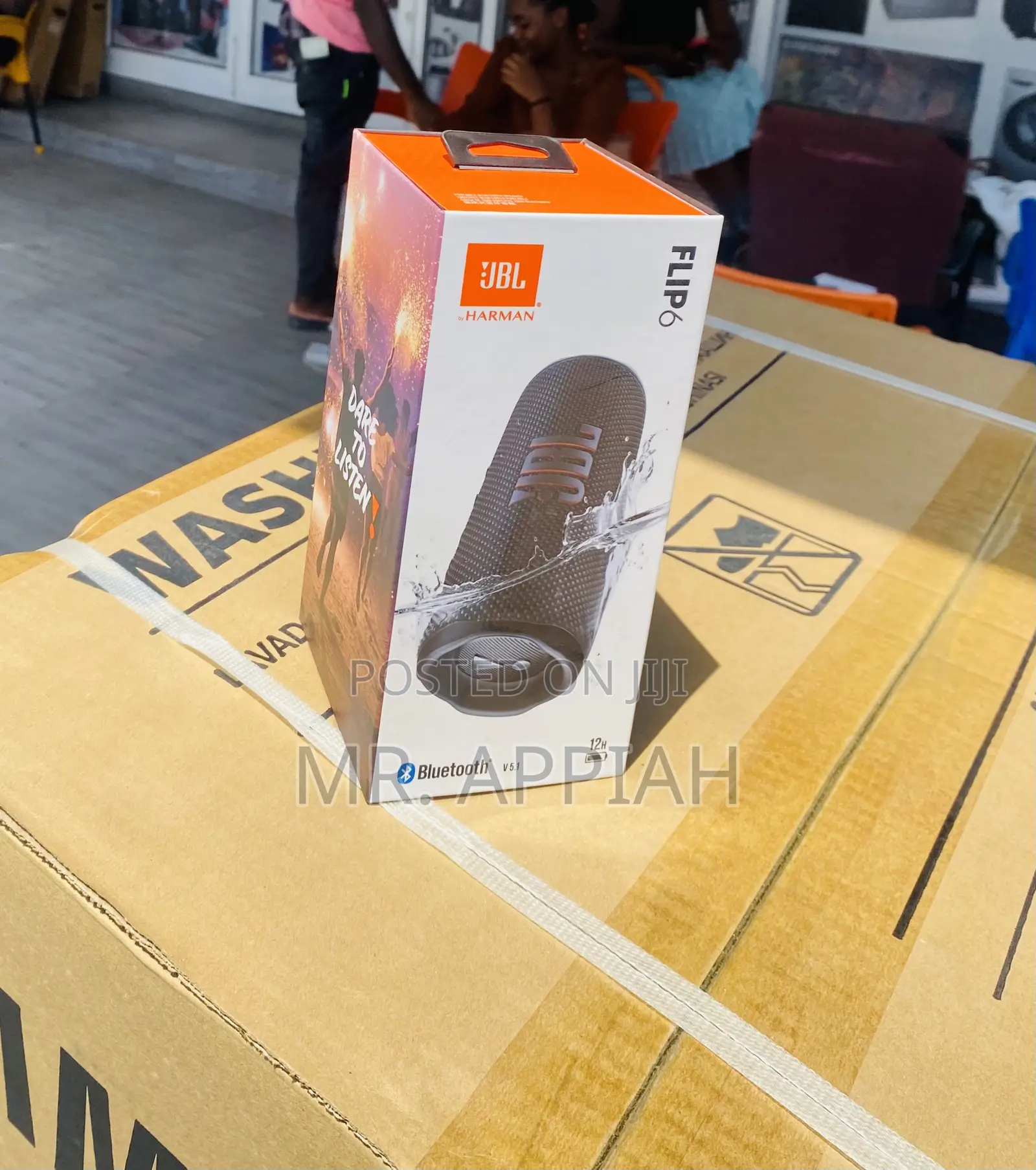 Long Lasting JBL Flip 6 Portable Bluetooth Speaker,Black