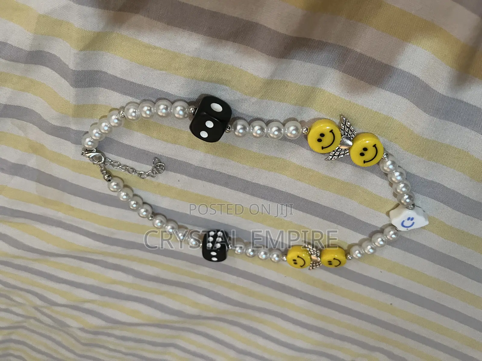 Smiley Pearl Dice Neckpiece
