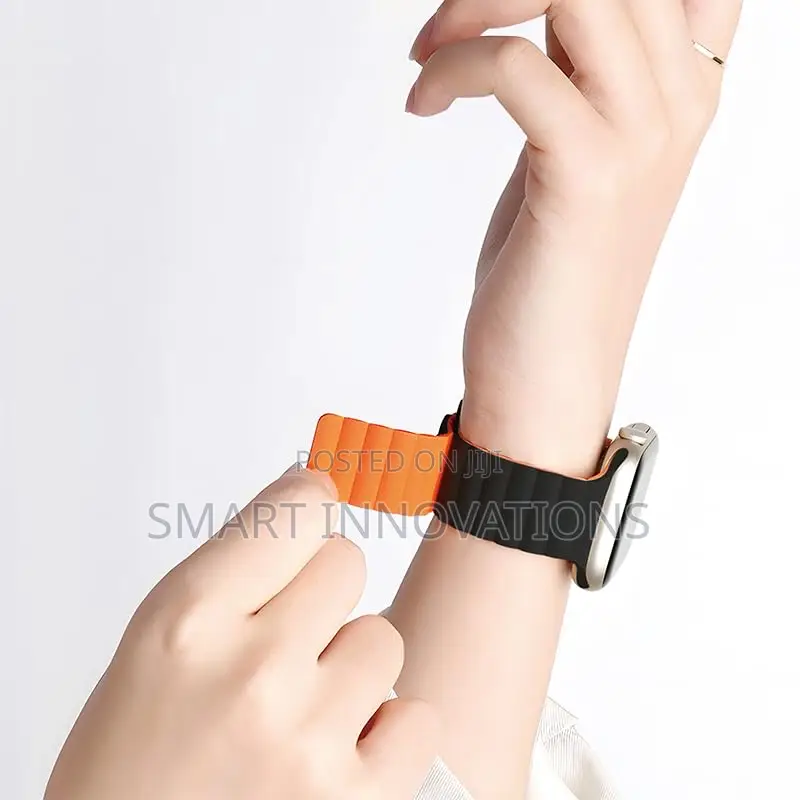 Magnetic Silicone Apple Watch Band, 42/44/45/49 Mm