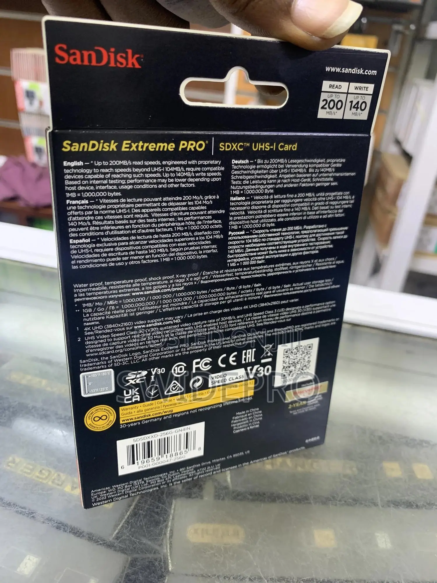 Sandisk 256GB Extreme Pro SDXC Ushs-l UHD Memory Card
