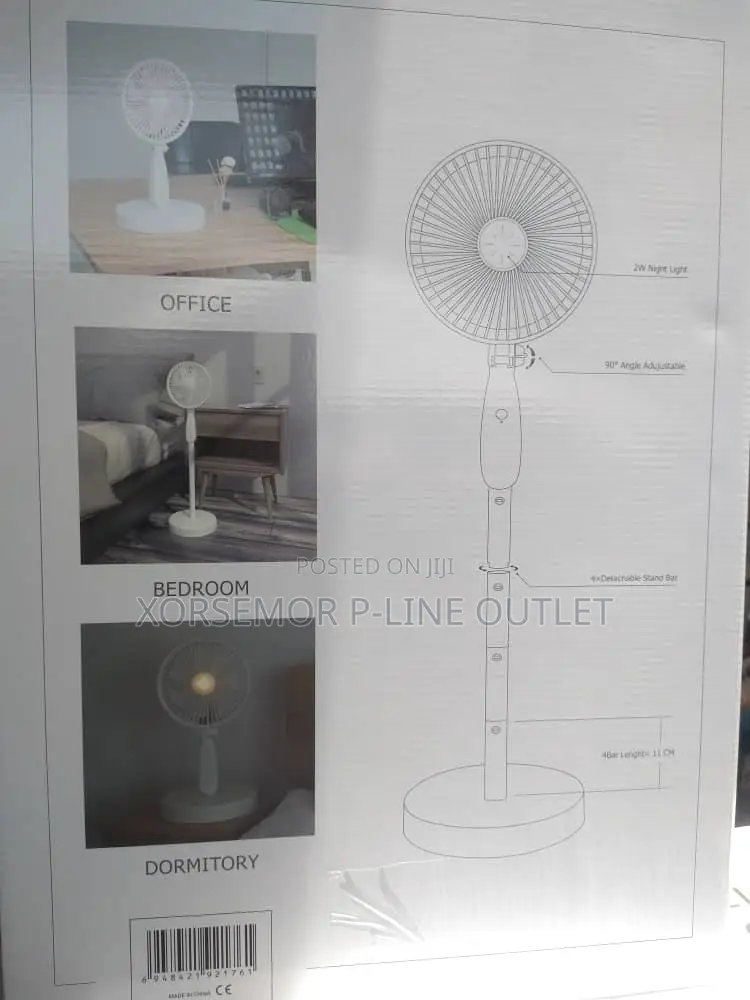 Rechargeable Adjustable Height Fan