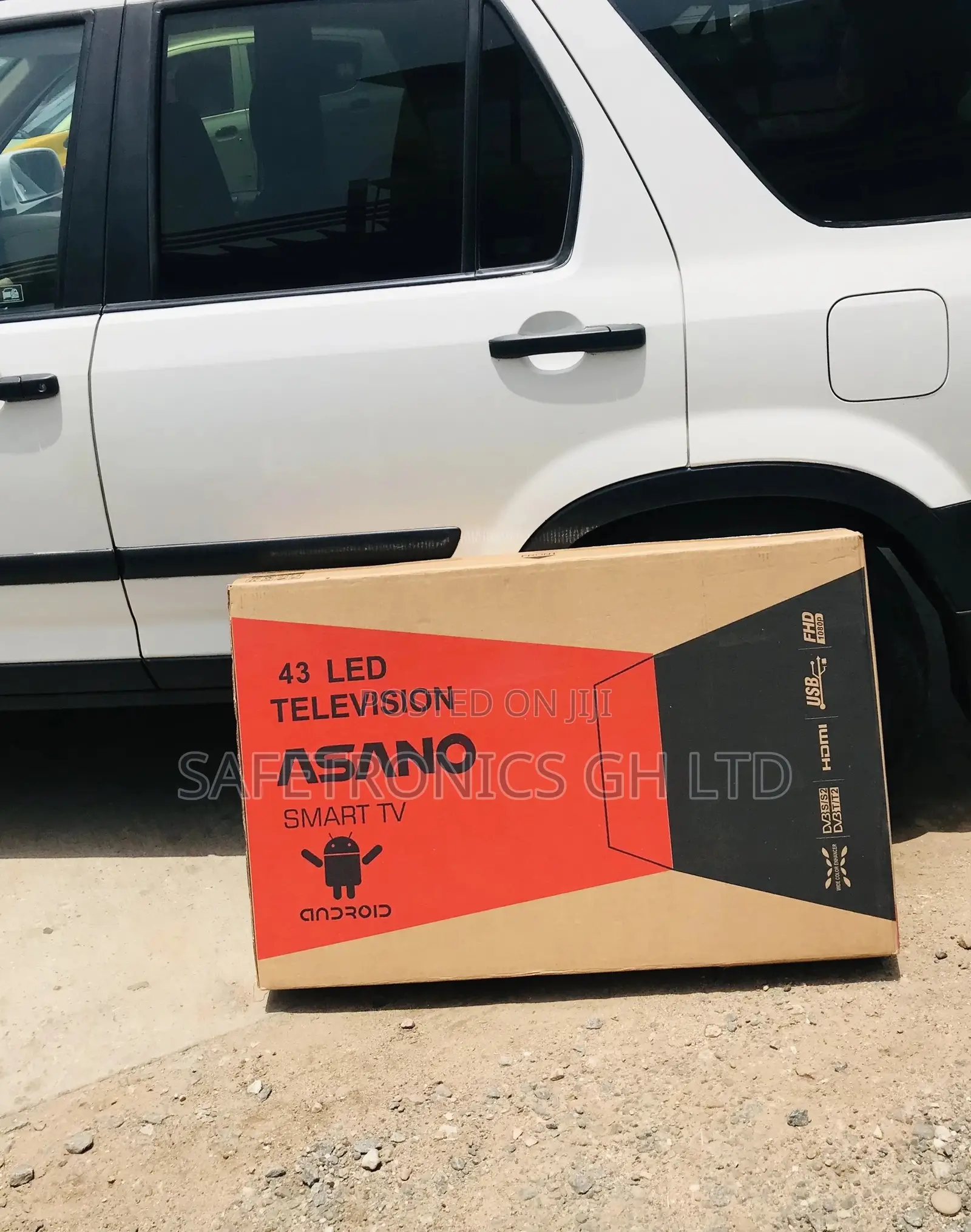Glossy Electric Black Smart Led Asano 43 Inches UHD Tv