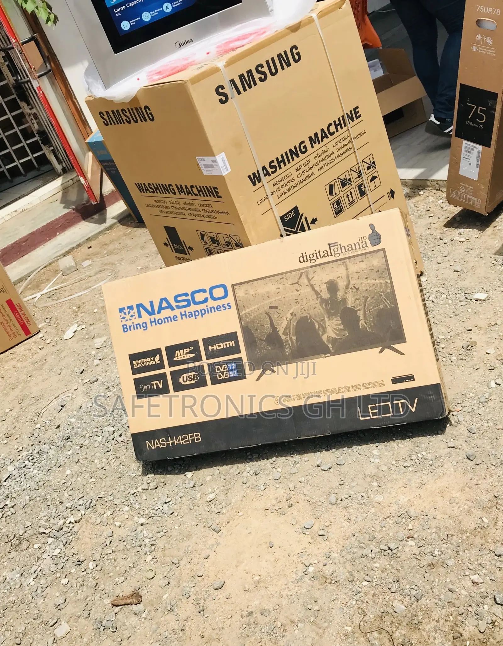 Black Glossy Nasco Electric Digital Full HD 43 Inches Led Tv