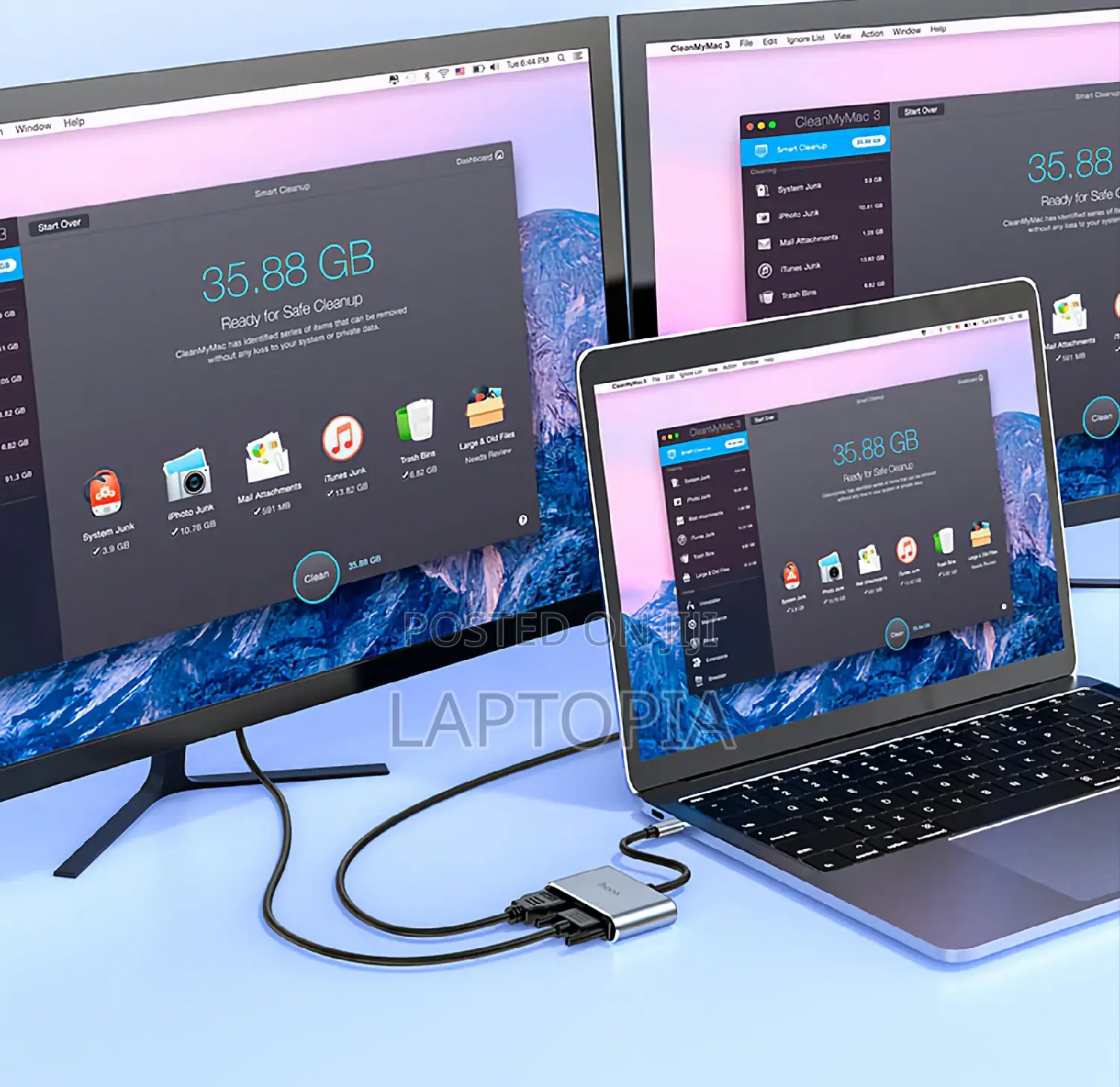 Type-C to HDMI + VGA + USB3.0 + PD
Converter( Hoco)