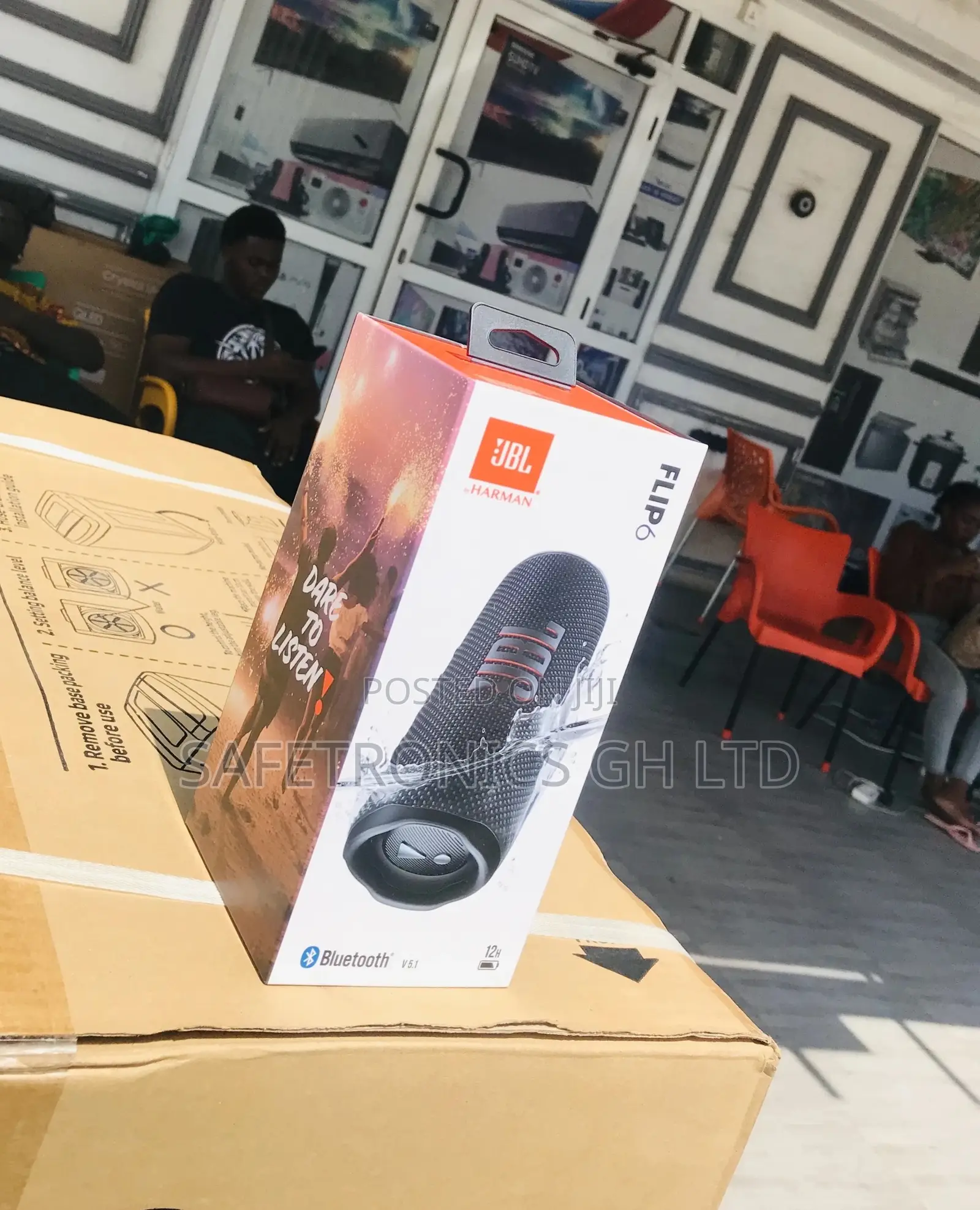 Wireless Bluetooth Electric JBL Flip 6 Black Speaker