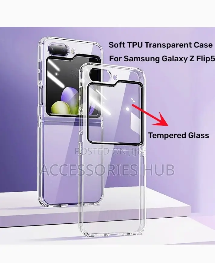 Samsung Z Flip 5 Transparent Case With Screen Protector
