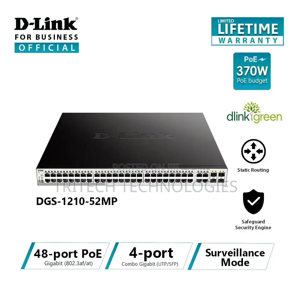 D-Link 52port Gigabit Smart Managed Switch DGS-1210-52mp