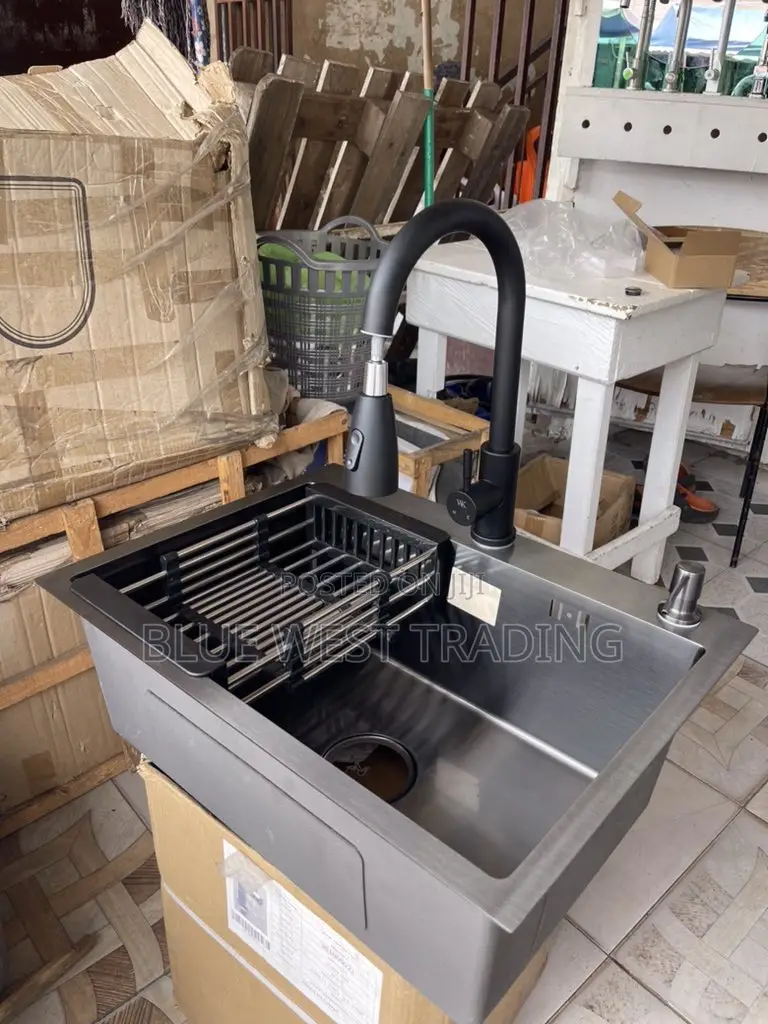 Black Cabinet Sink With Pull Out Tap