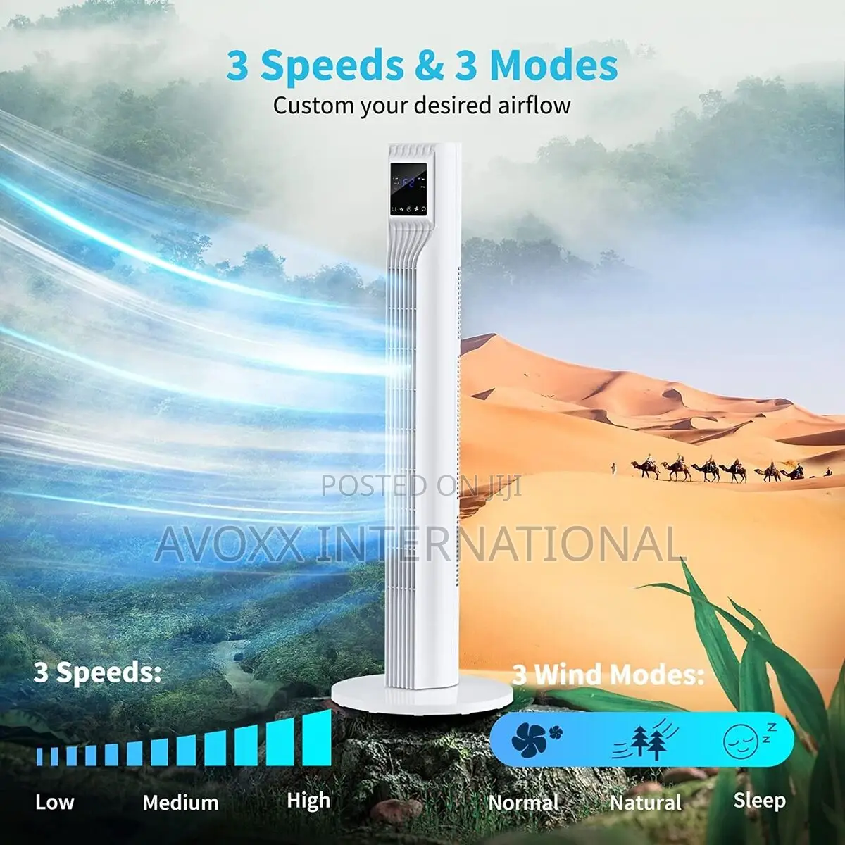 Air Choice/ Trustech TTF-447 44" Oscillating Led Display Tower Fan