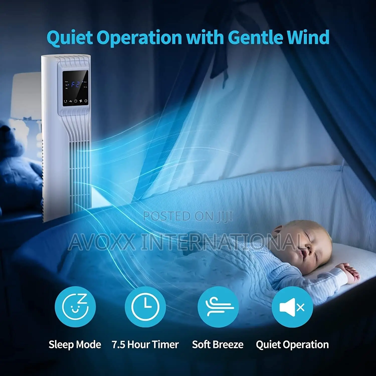 Air Choice/ Trustech TTF-447 44" Oscillating Led Display Tower Fan