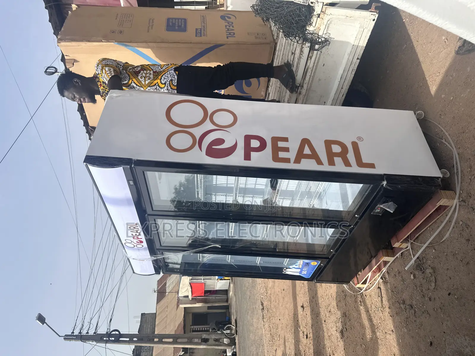 Adjustable Temperature Display Fridge Pearl Three Doors