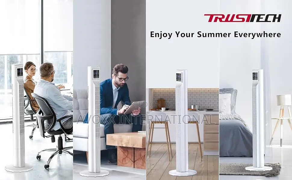Trustech/ Air Choice-Tf367 Oscillating Electric Tower Fan W/Remote 36"