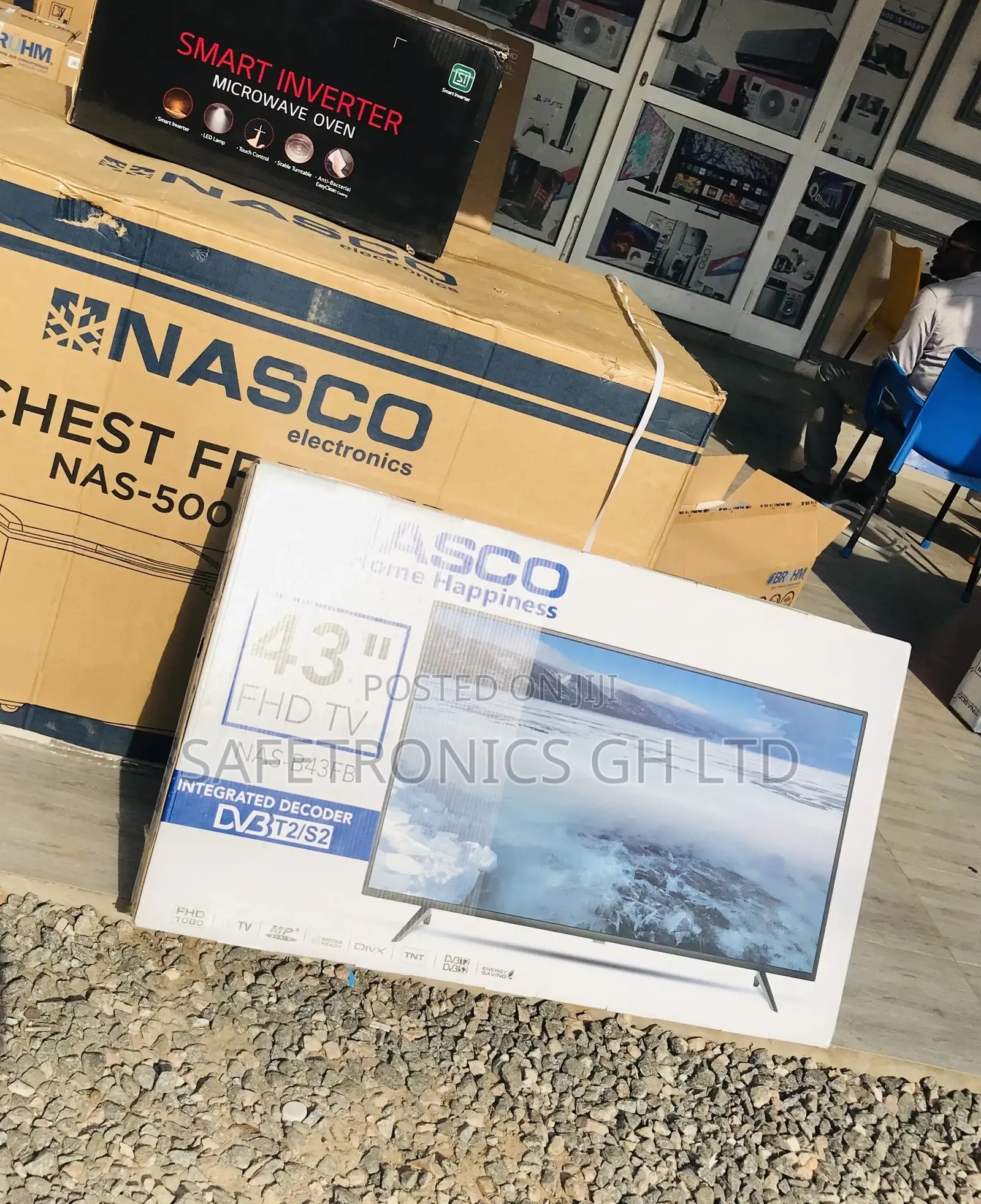 Glossy Led Full HD Nasco Black Electric 43 Inches Tv