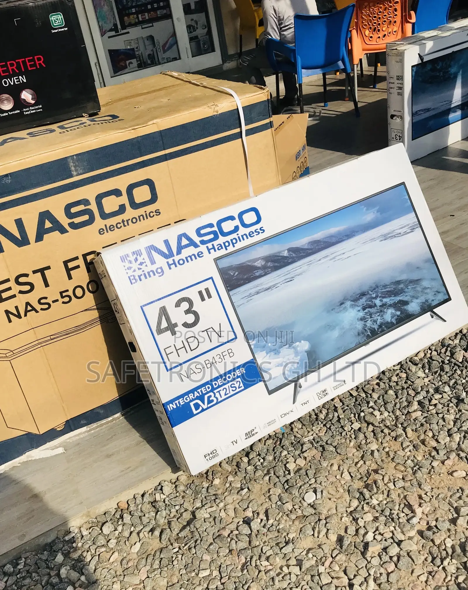 Glossy Led Full HD Nasco Black Electric 43 Inches Tv