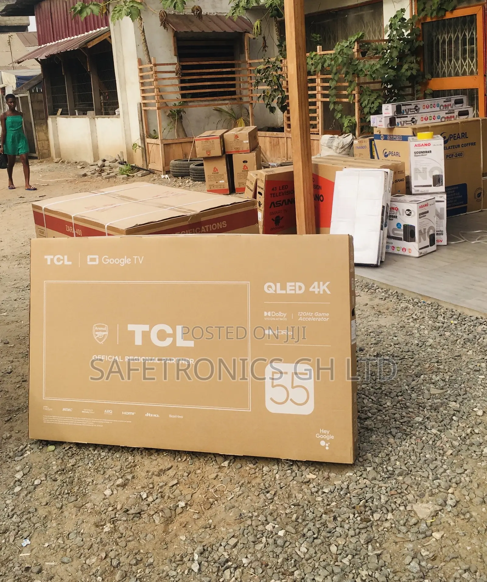 P735 Glossy Black Qled Electric Smart TCL 55 Inches Tv