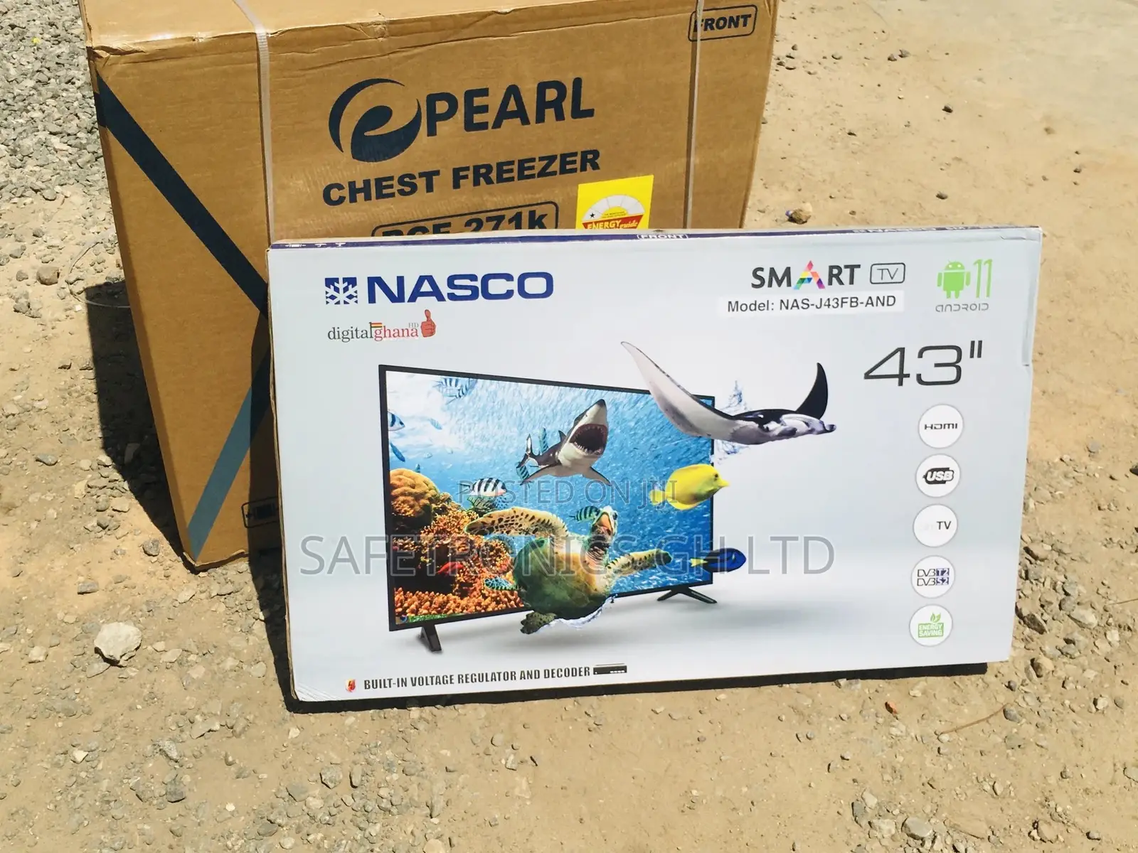Nasco Smart Electric Black Led 43 Inches Glossy Tv
