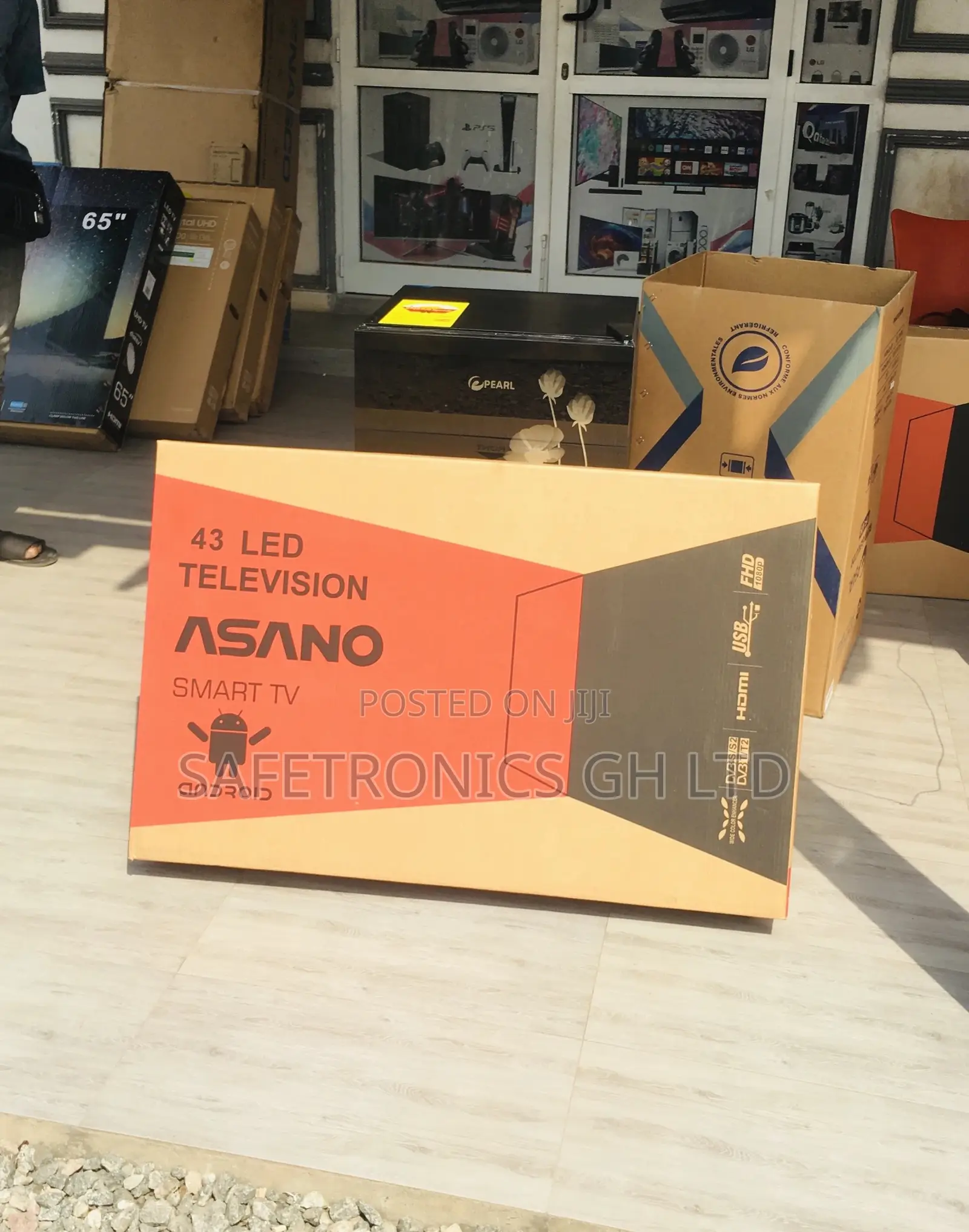 Black Electric 43 Inches Glossy Led Asano Smart Tv