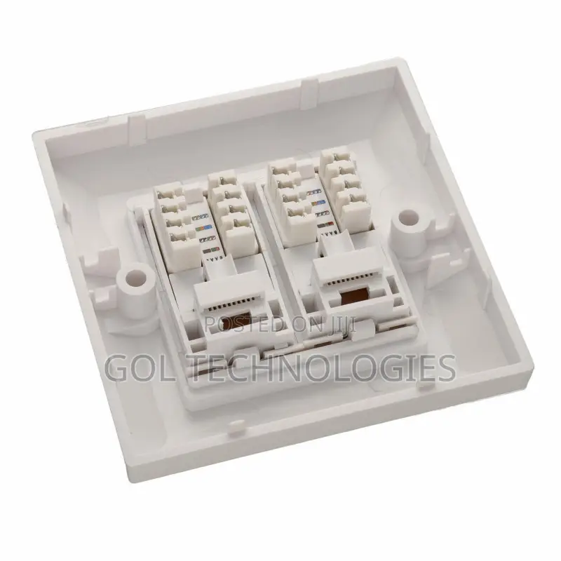 Double Faceplate or Wall Socket With Jack Cat6
