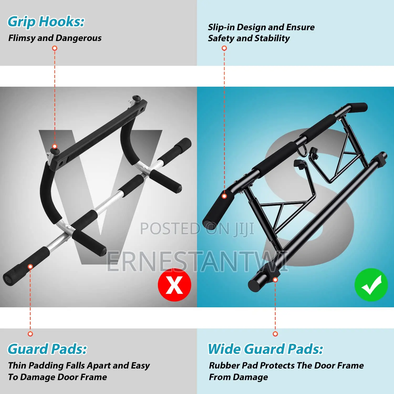 Door Frame Pull Up Bar From JX Fitness, UK