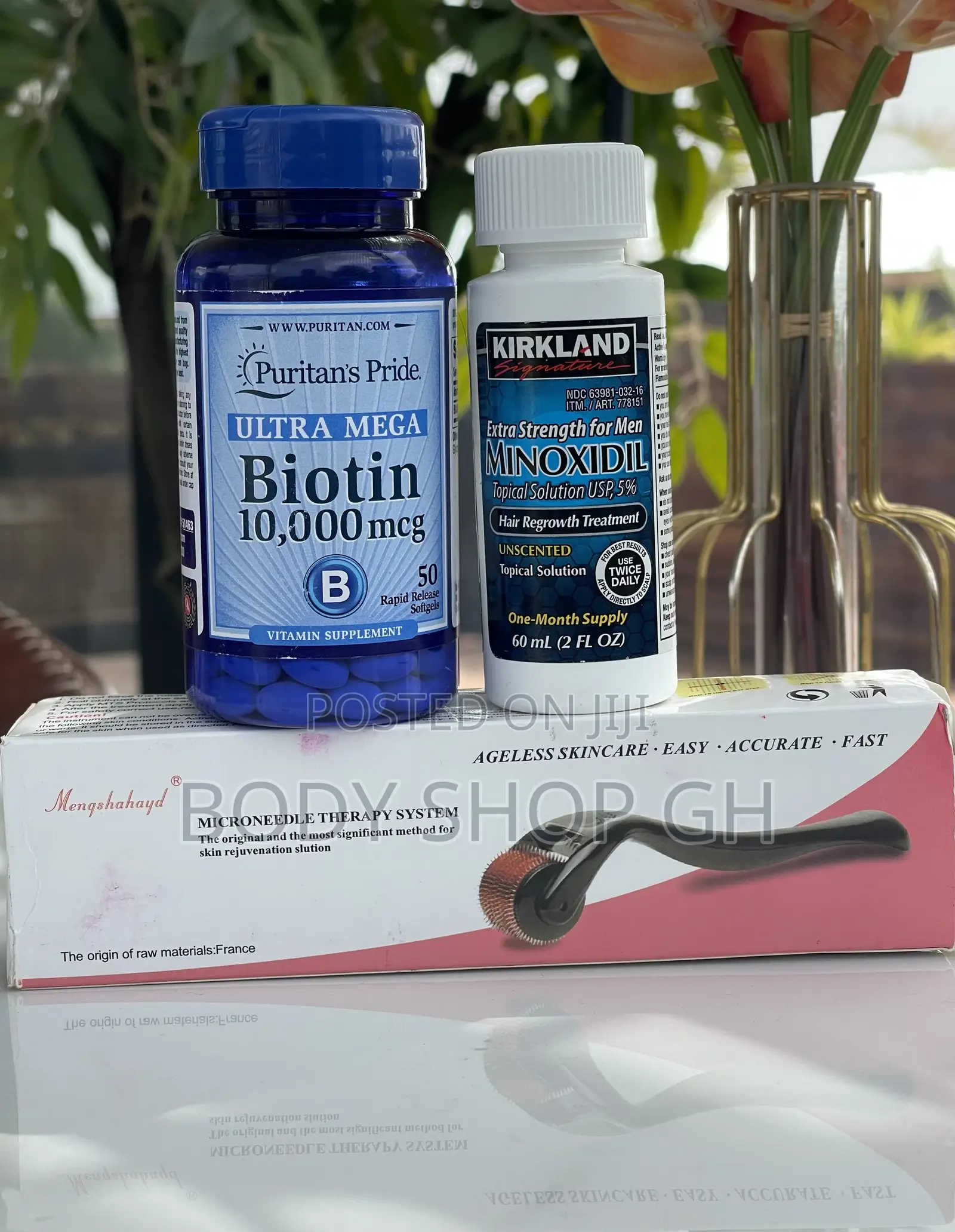 Hair Growth Pack - Kirkland Minoxidil + Biotin + Roller