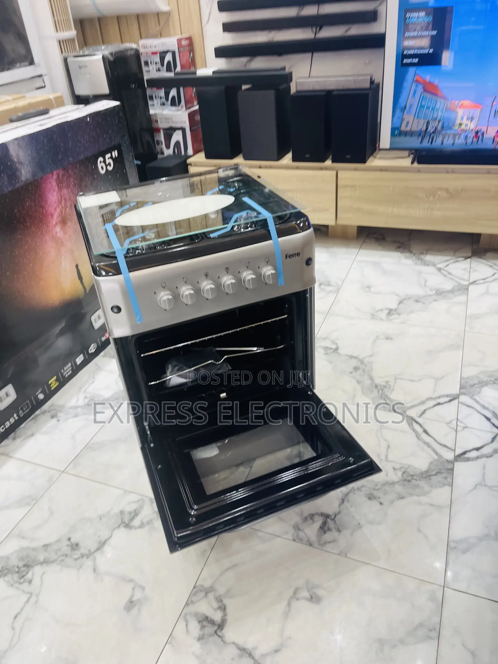 Ferre Gas Cooker Oven Grill 4burner 60/60 Rotisserie Chicken