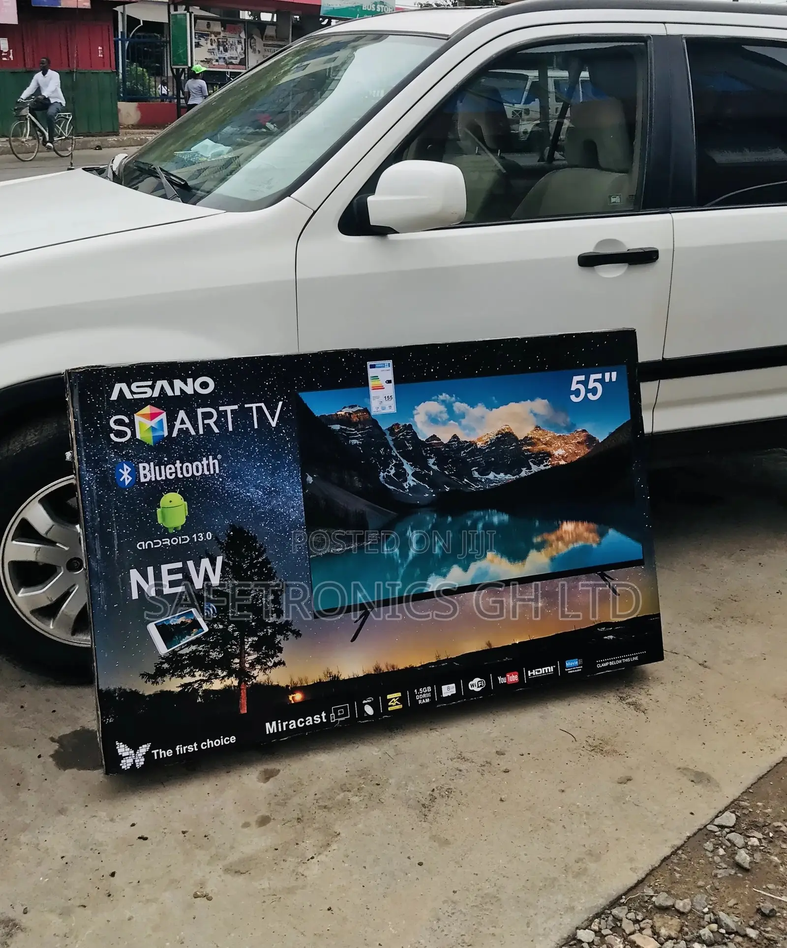 Electric Black 55 Inches Glossy Smart Asano Led Tv