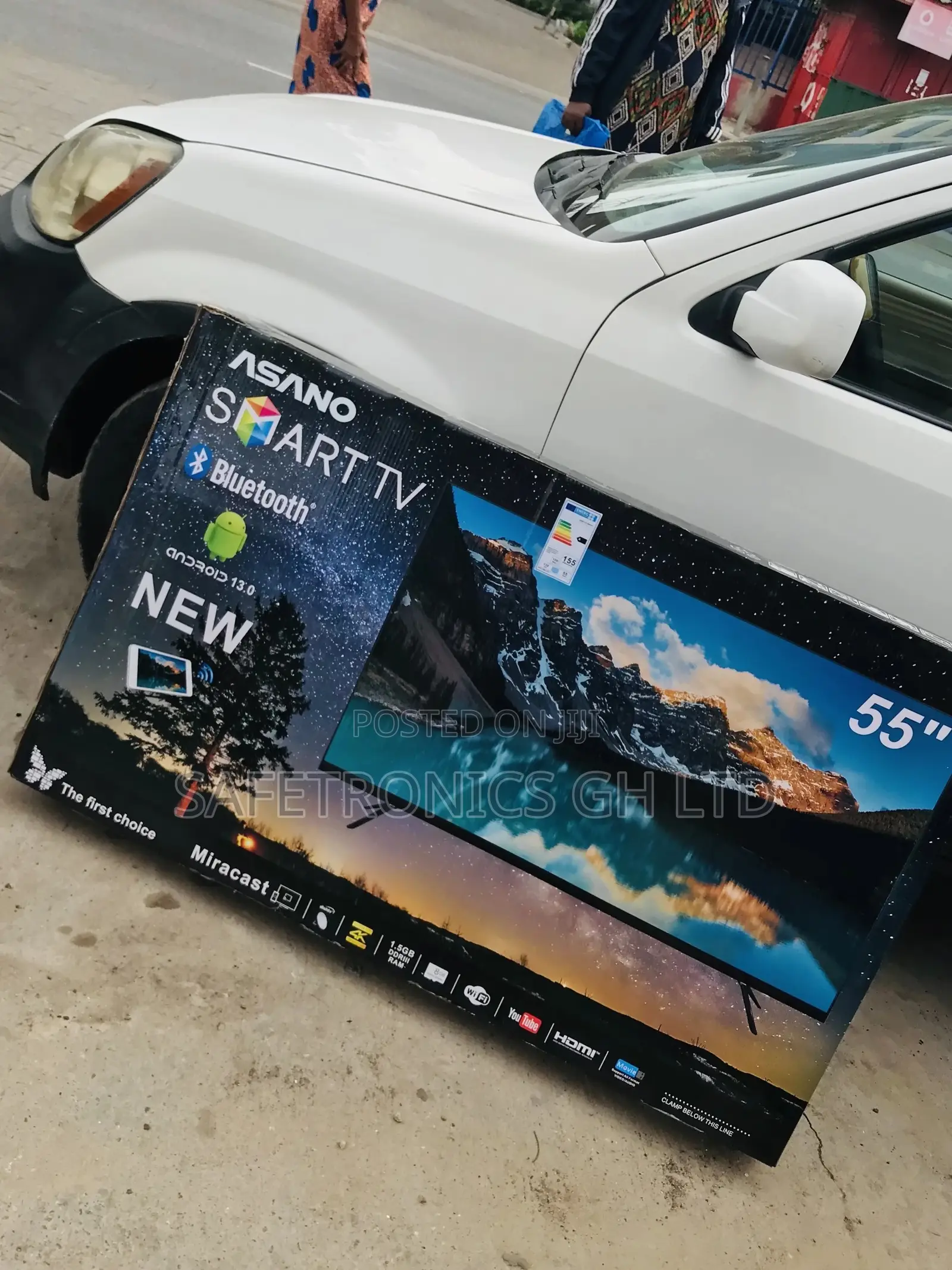 Smart Black Electric 55 Inches Asano Glossy Led Tv