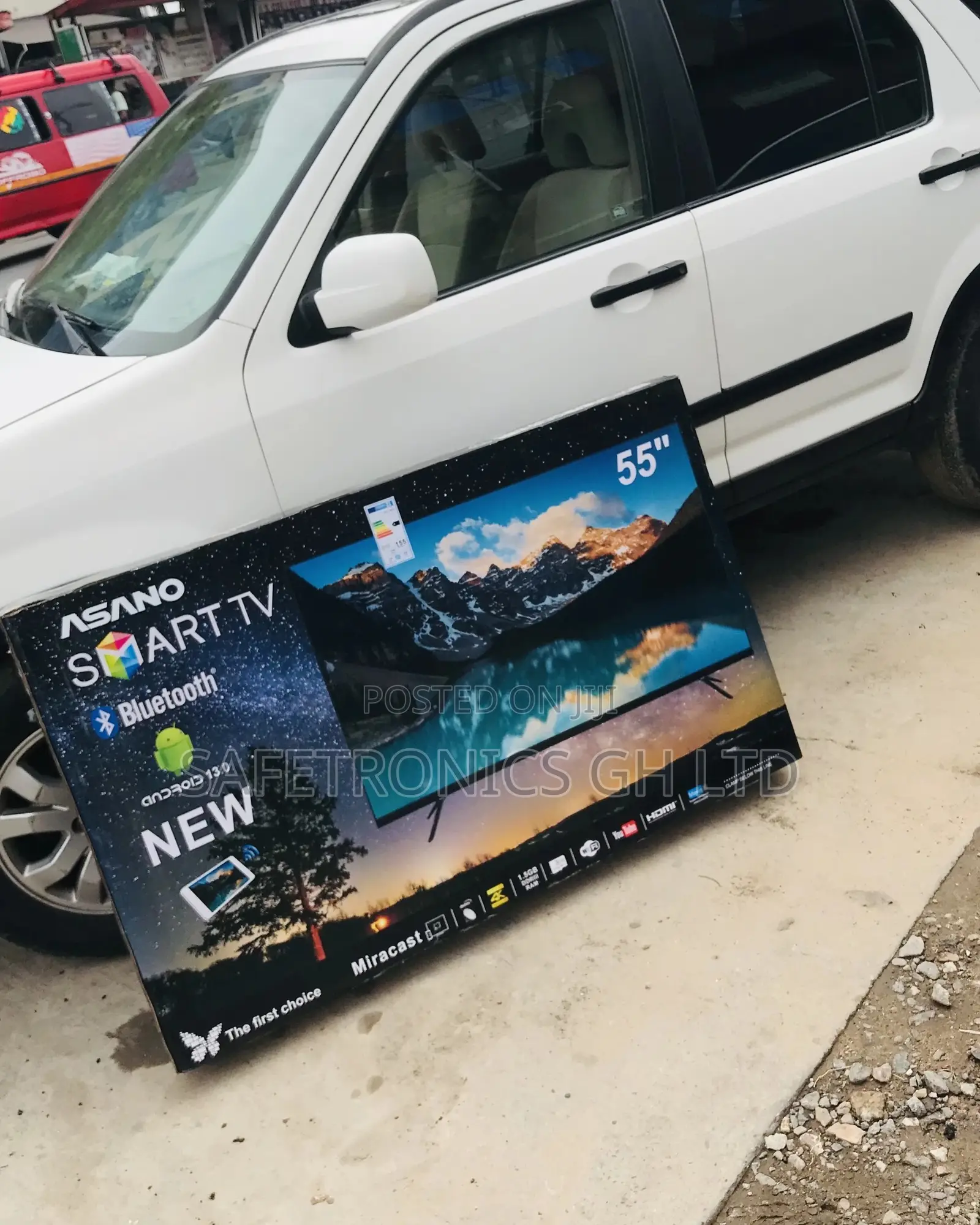 Glossy Asano 55 Inches Led Electric Smart Black Tv