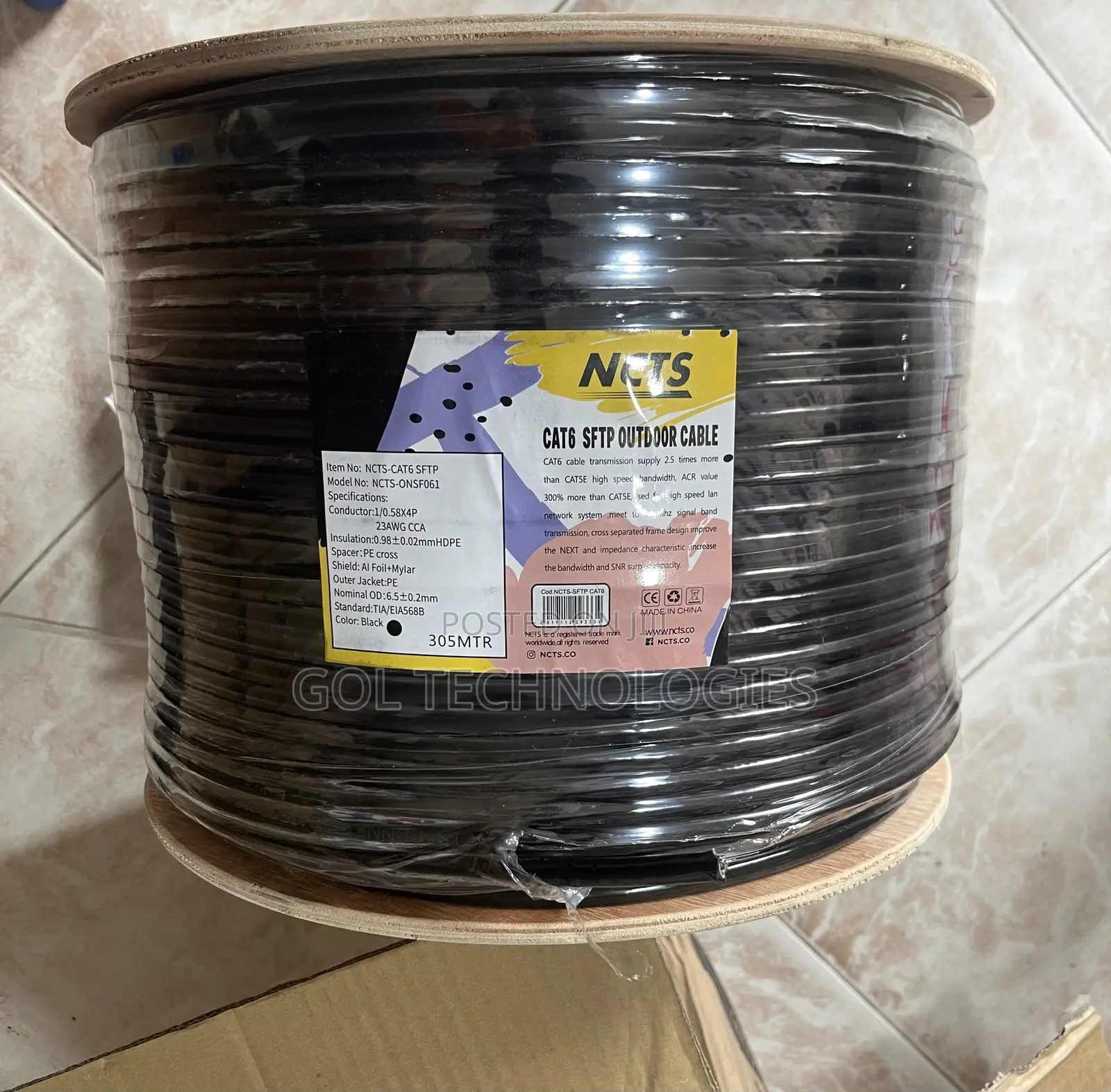 Double Coated Cat6 SFTP 0.58CCA Outdoor Cable