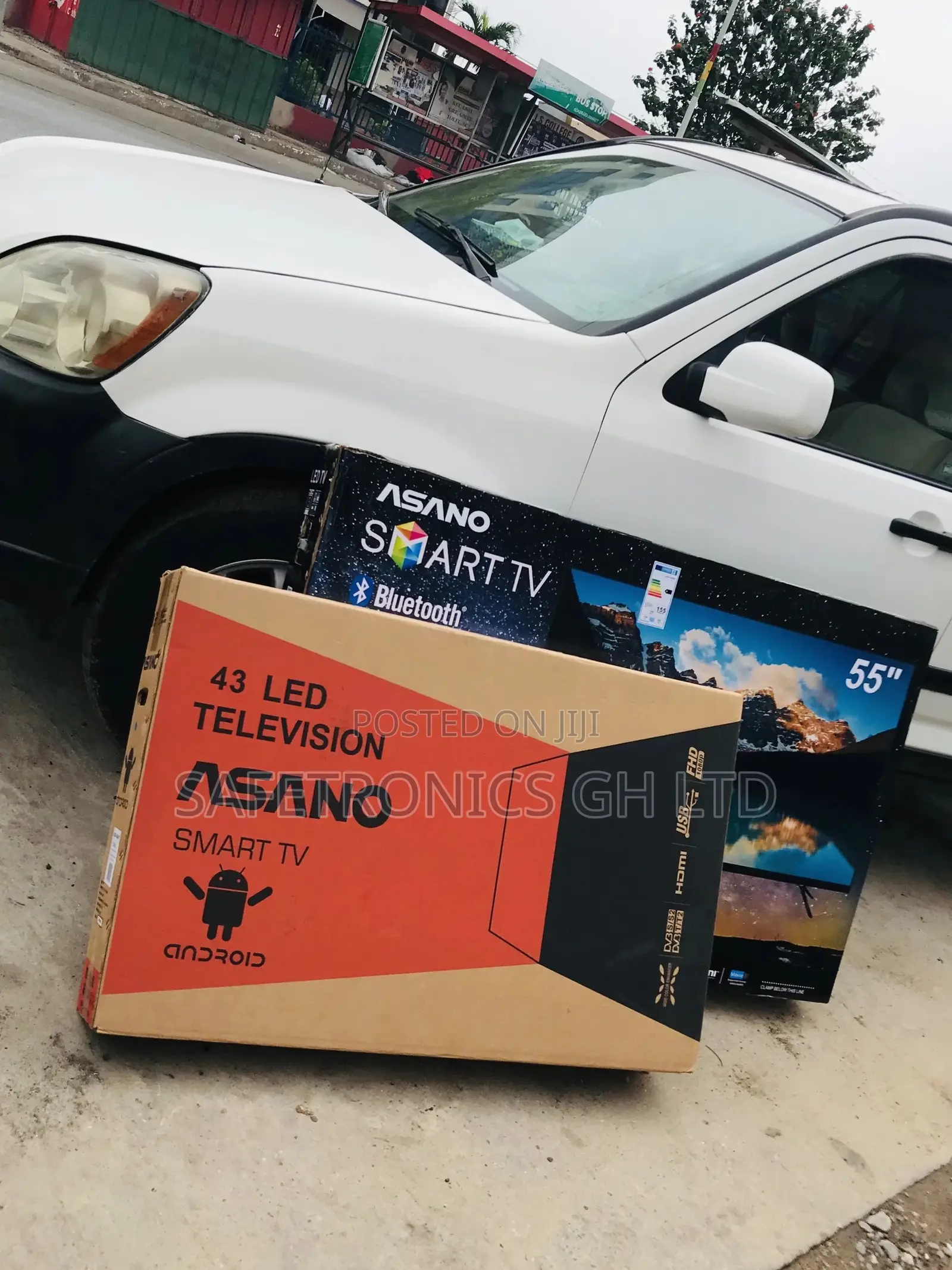 Electric Black Glossy Led Smart Asano 43 Inches Tv