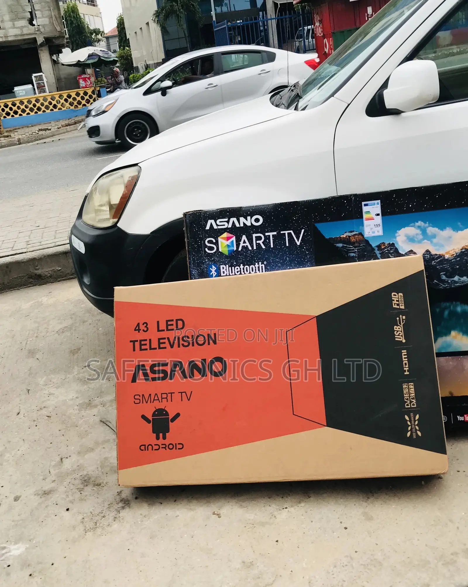 Glossy Led Asano Electric 43 Inches Smart Black Tv