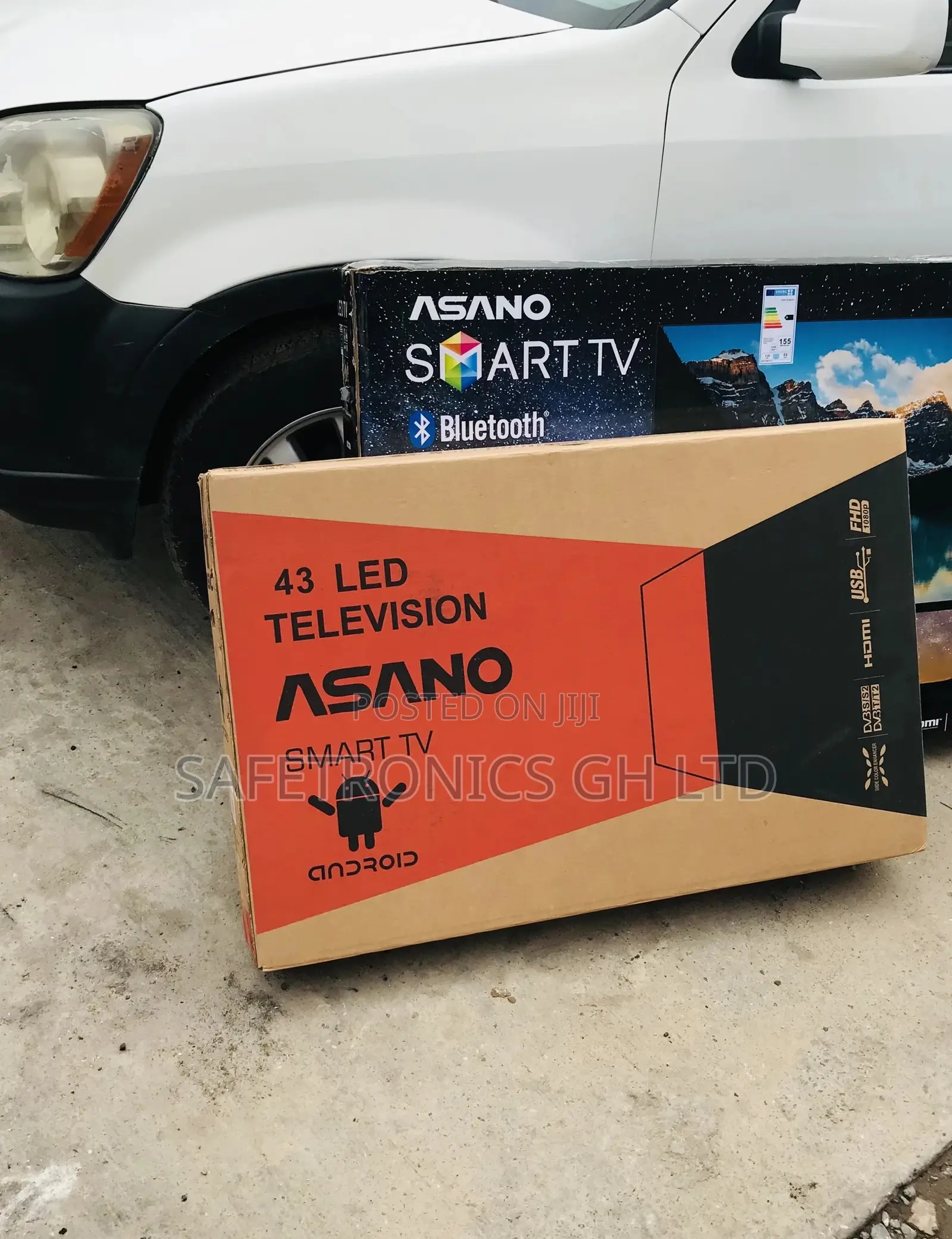 Glossy Led Asano Electric 43 Inches Smart Black Tv