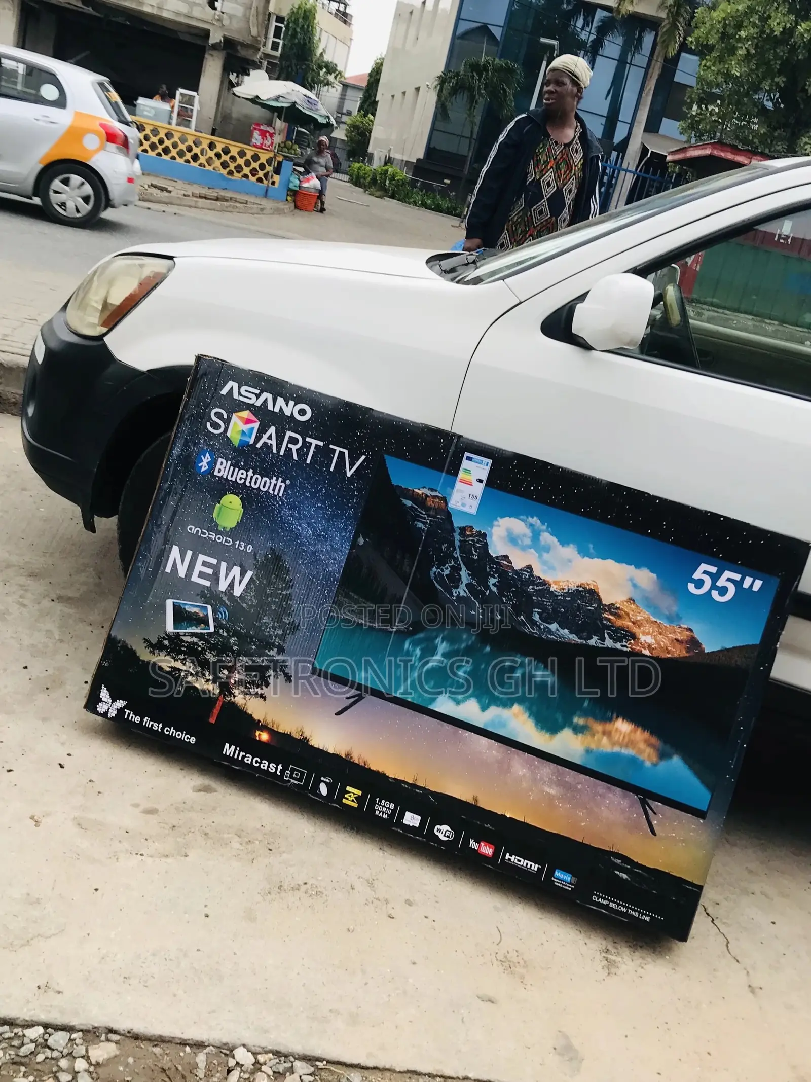 Glossy Led Smart Black Asano Electric 55 Inches UHD Tv