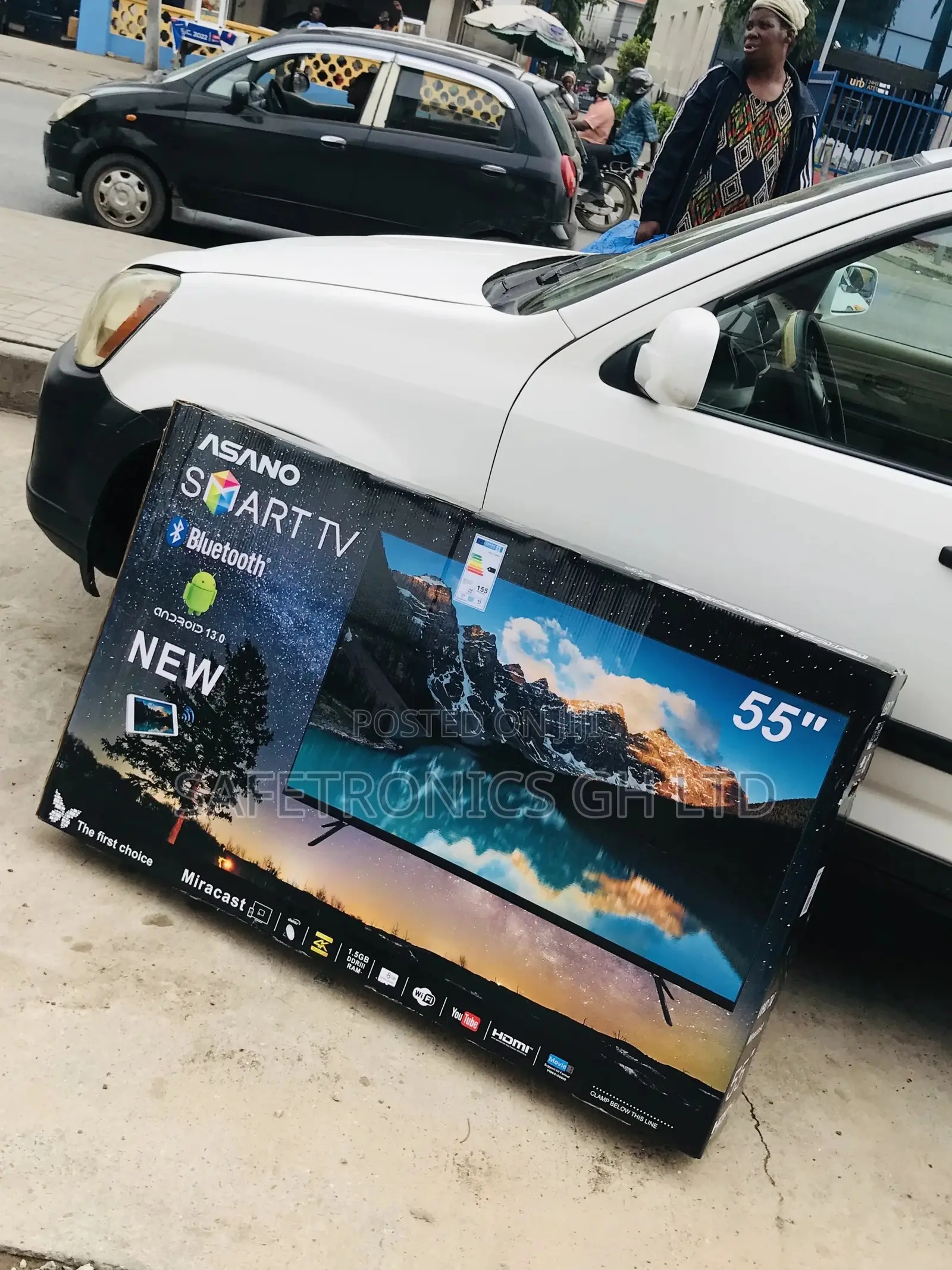 Glossy Led Smart Black Asano Electric 55 Inches UHD Tv