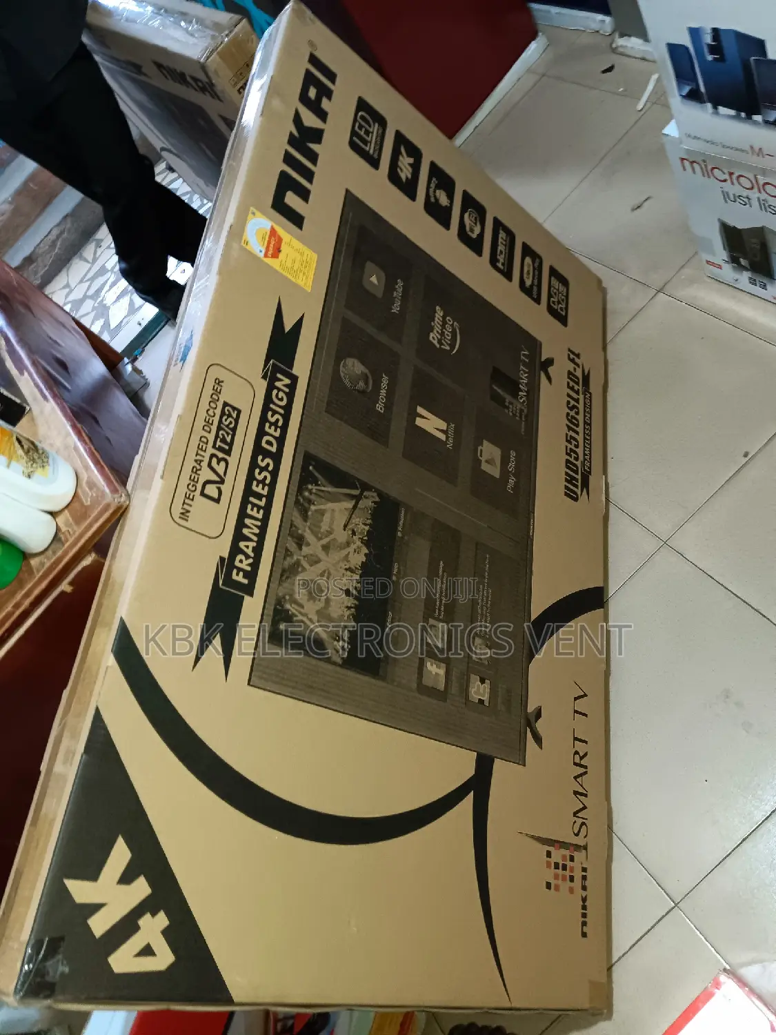 Nikai 55" Smart(Android) Uhd Flameless Satellite TV